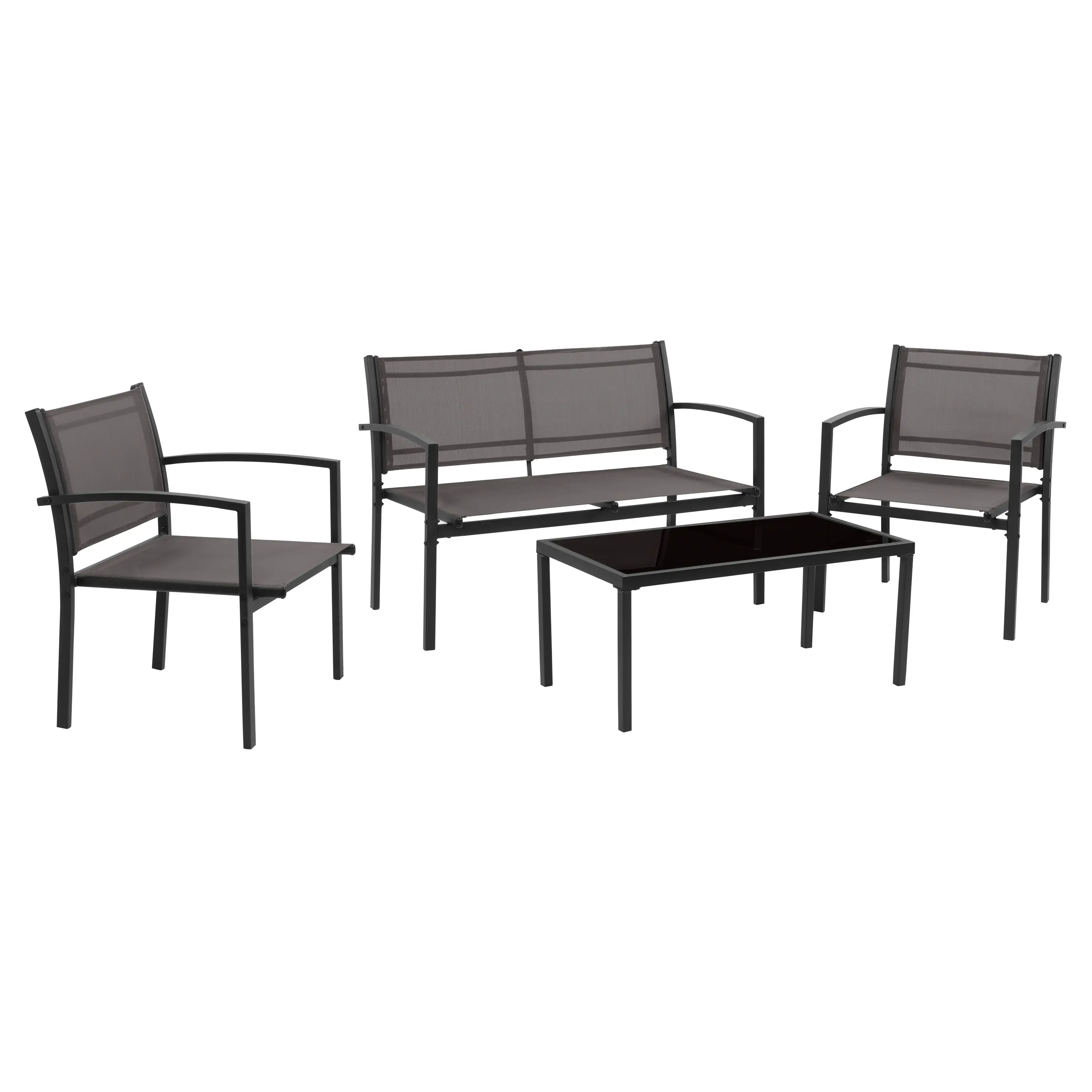 Everett 4 Piece Gray Mesh Patio Conversation Set-1