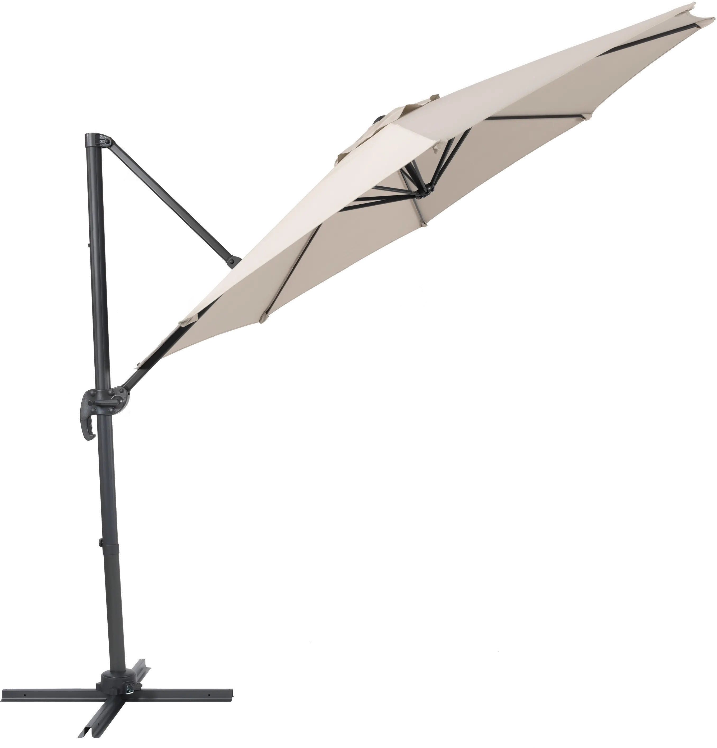 Off White Offset Tilting Patio Umbrella-3