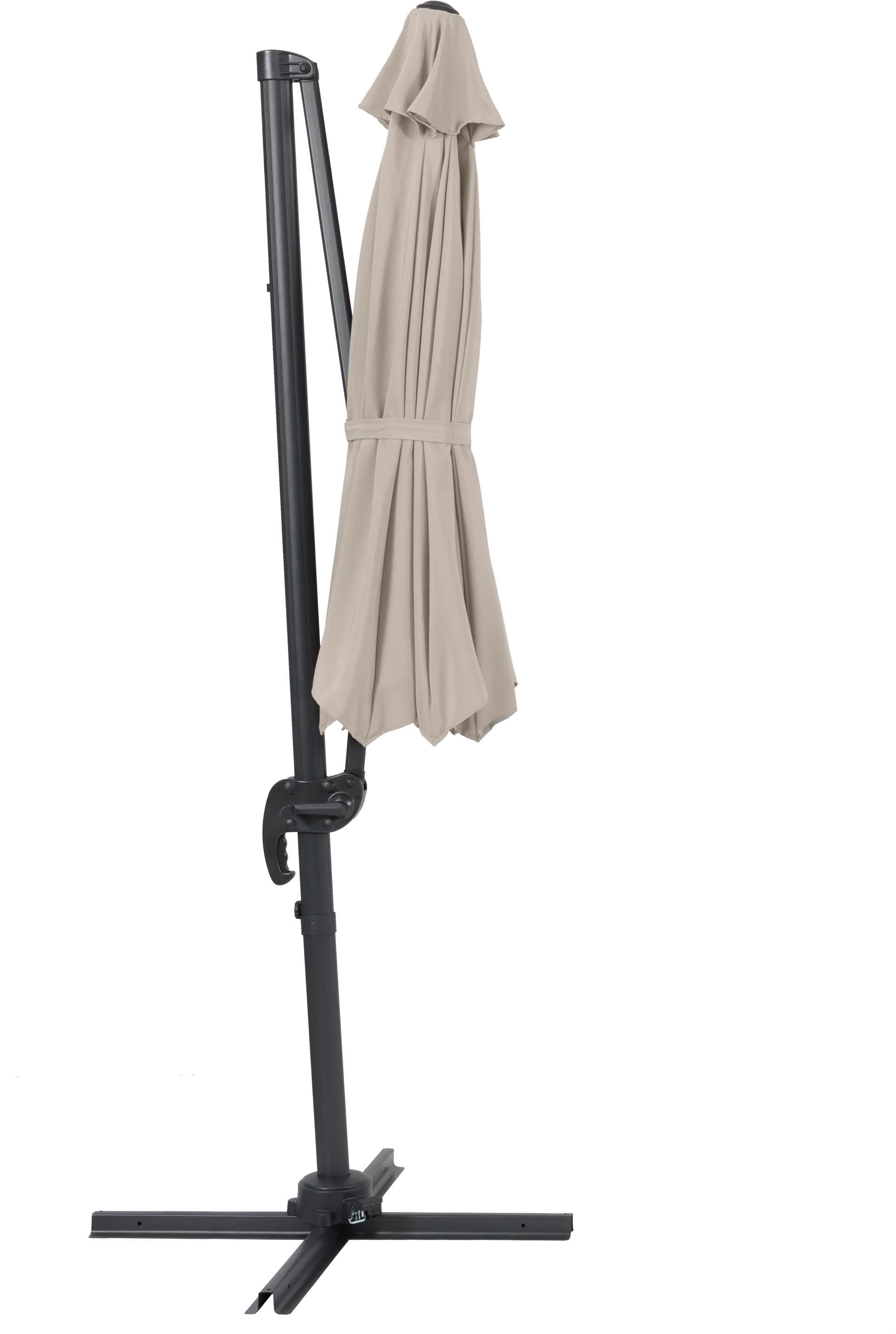 Off White Offset Tilting Patio Umbrella-4