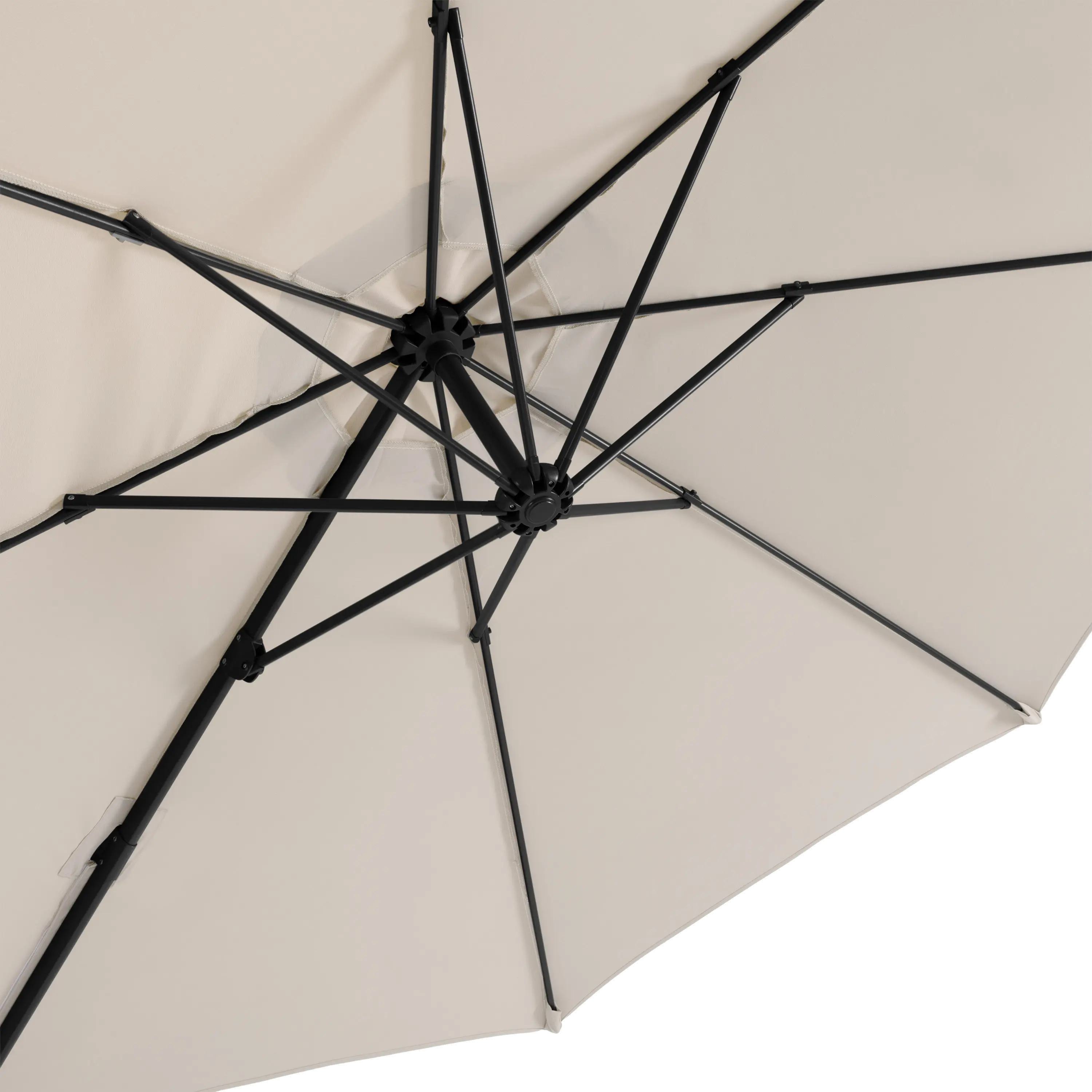 Off White Offset Tilting Patio Umbrella-5