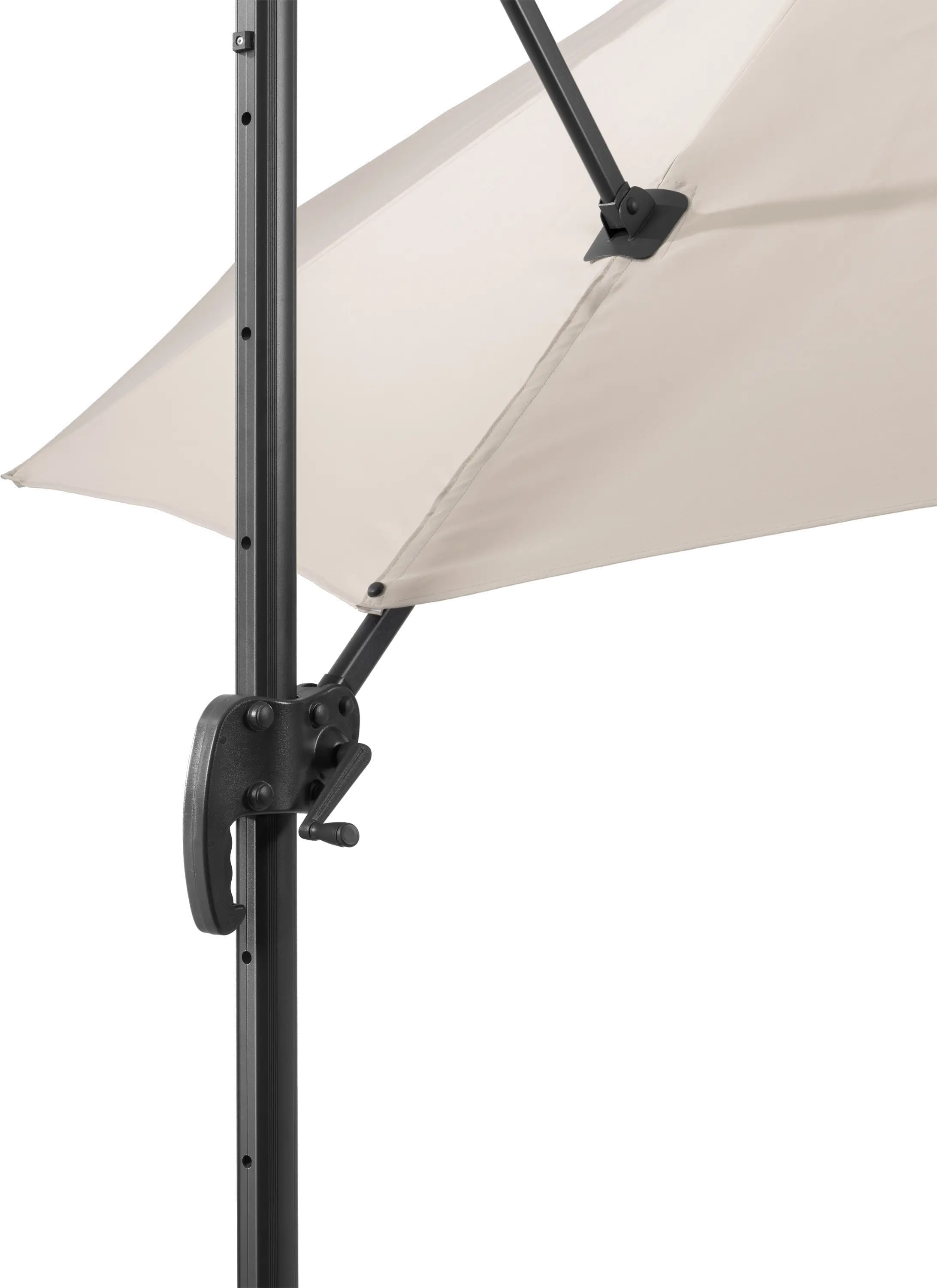 Off White Offset Tilting Patio Umbrella-6