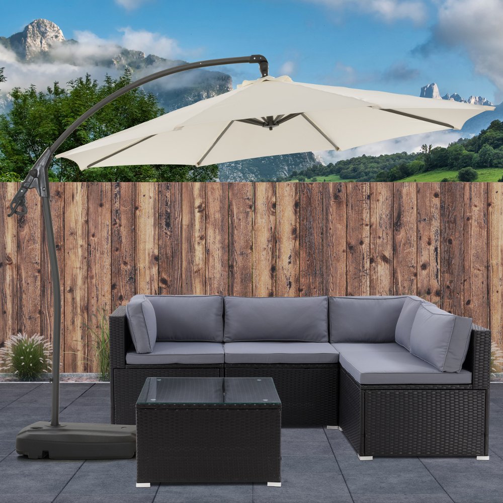 9.5 ft Cantilever Patio Umbrella in White