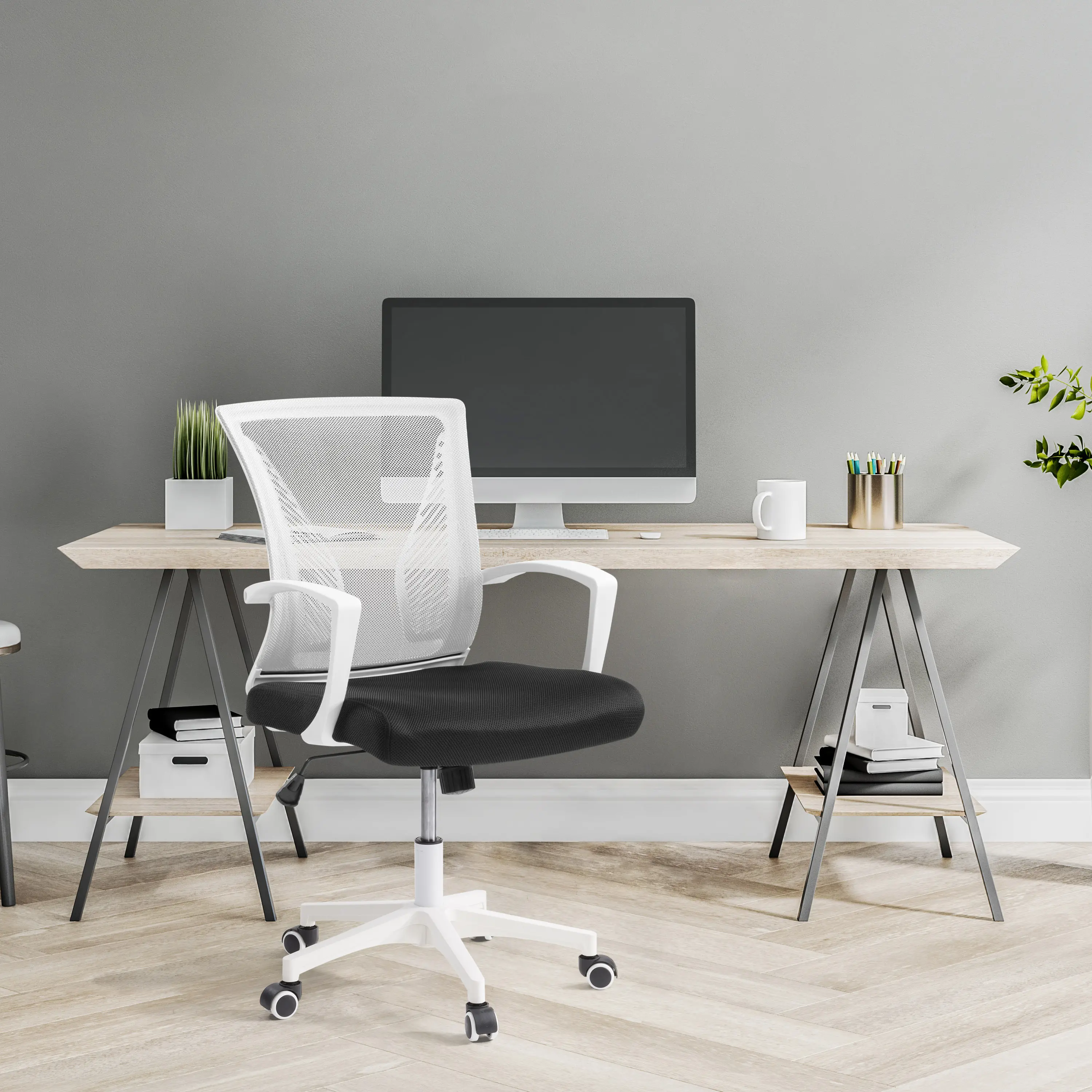 Workspace Ergonomic White Mesh Office Chair-2