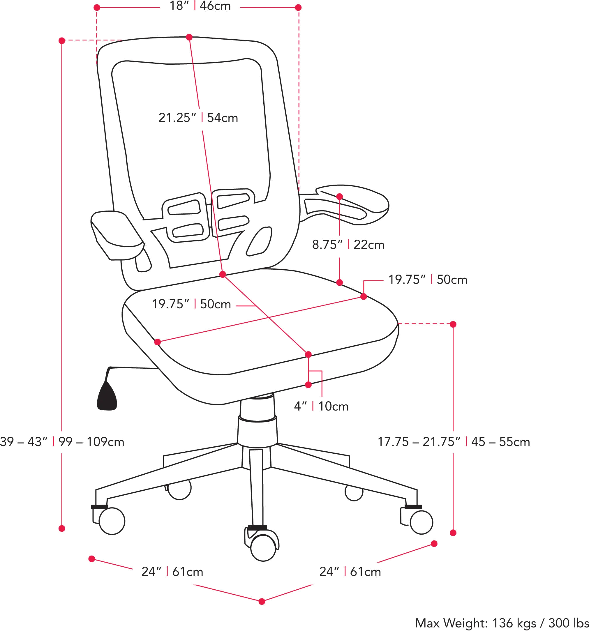 Workspace Red Mesh Office Chair-8