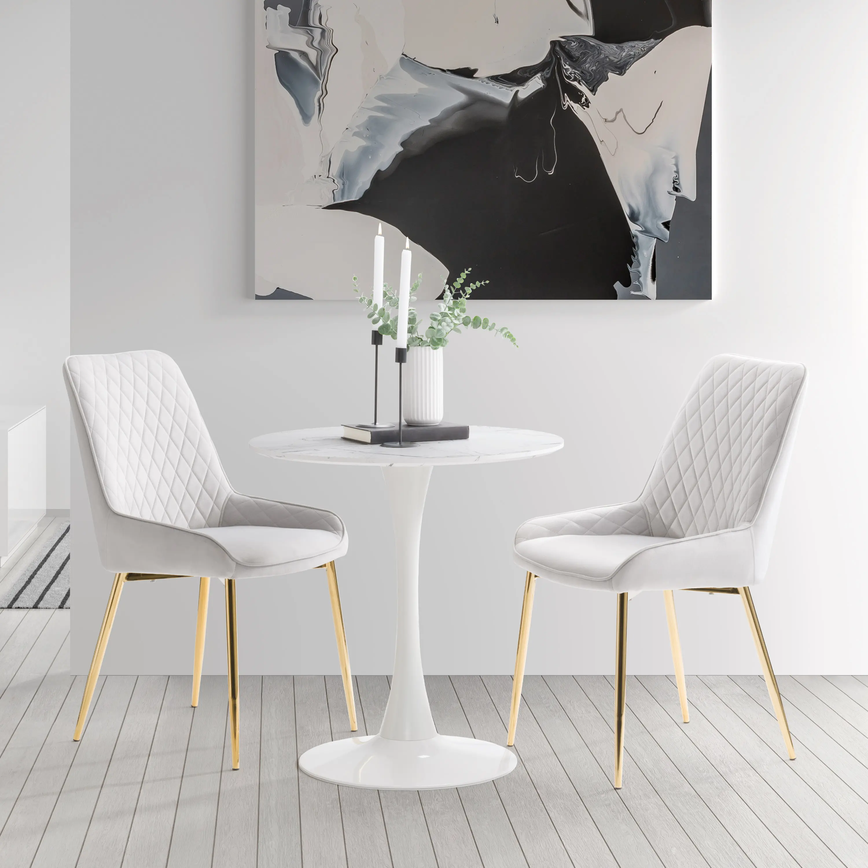 Ivo White Marble Bistro Table-2