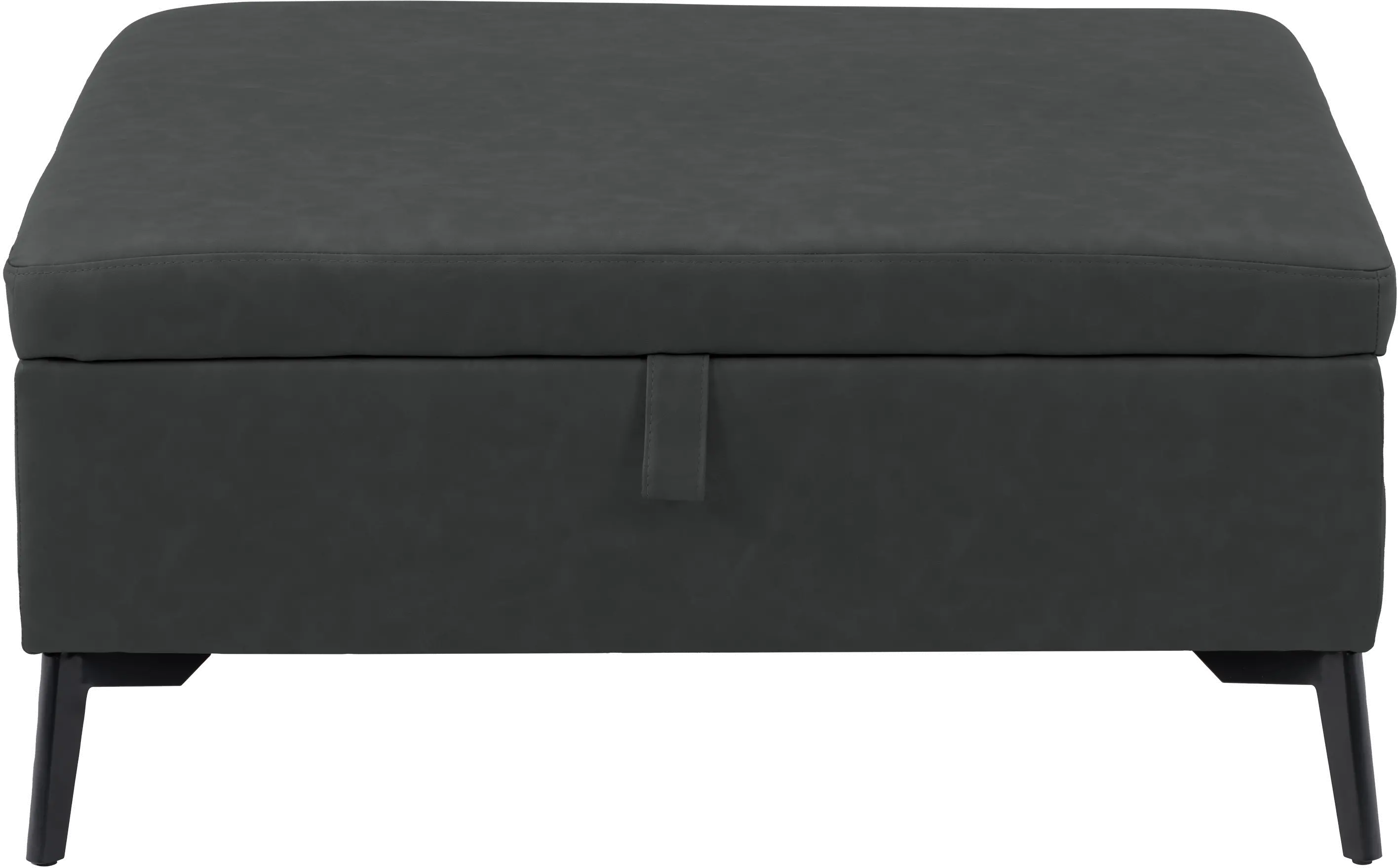 Linden Black Square Storage Ottoman-1