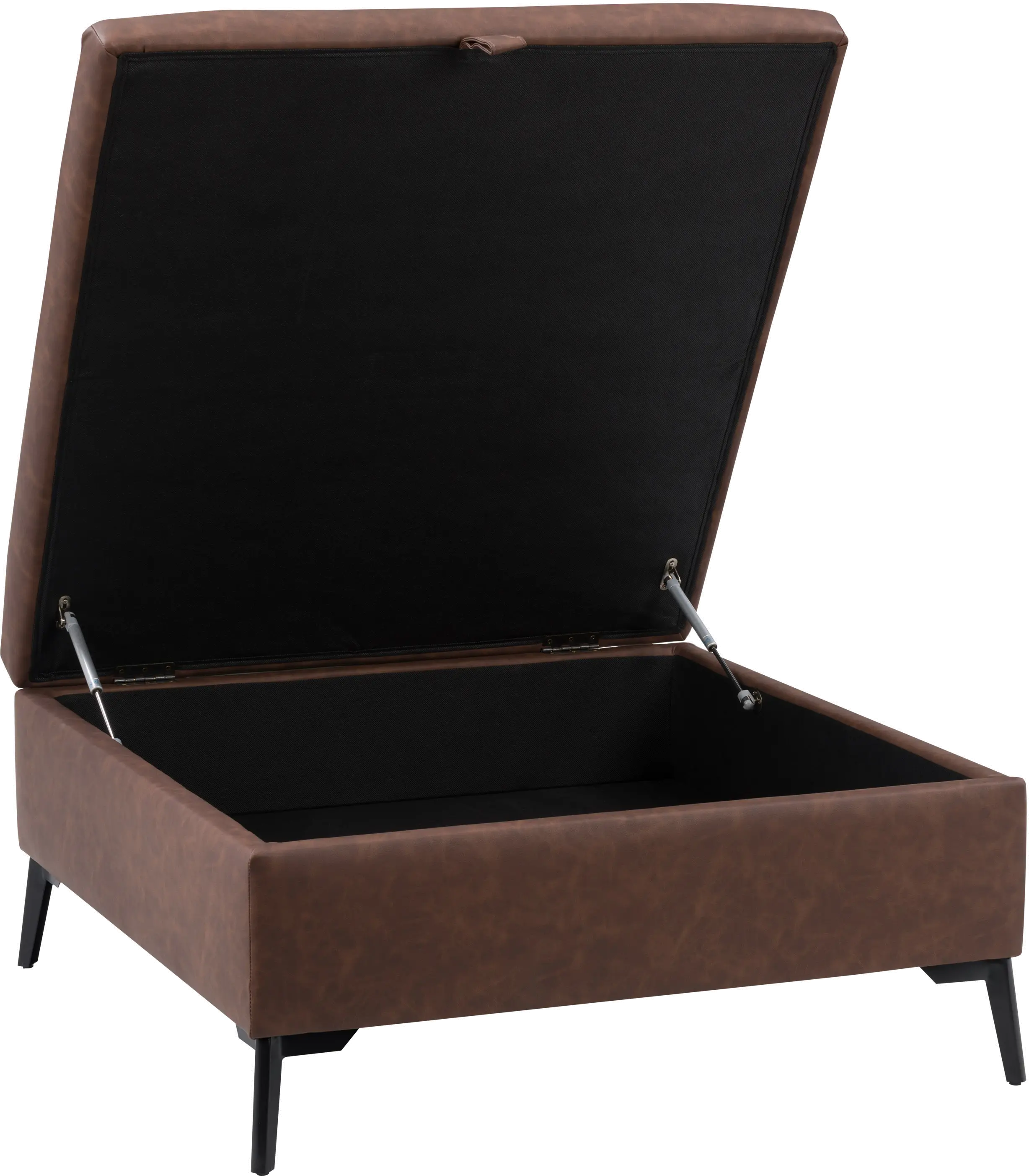 Linden Dark Brown Square Storage Ottoman-4