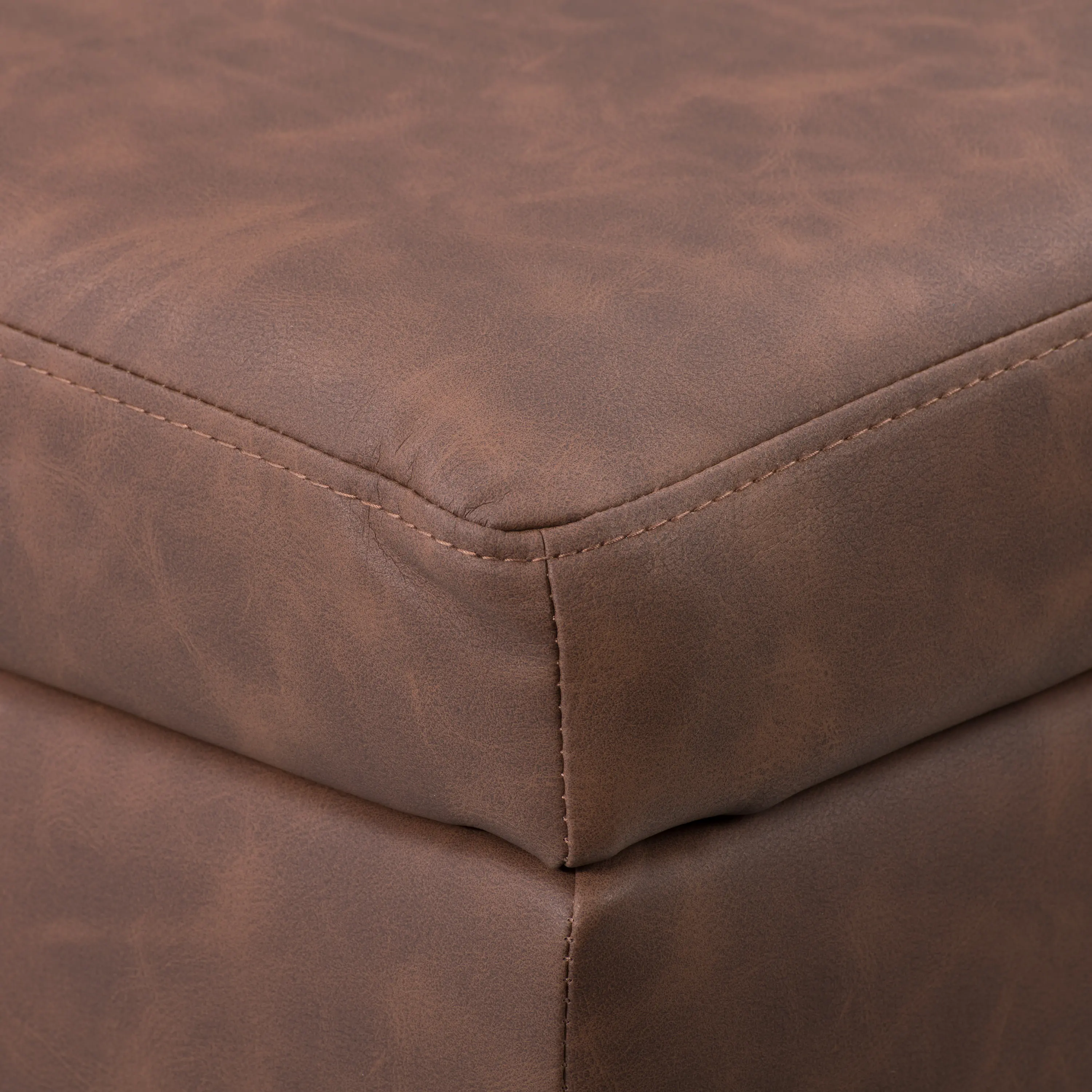 Linden Dark Brown Square Storage Ottoman-5
