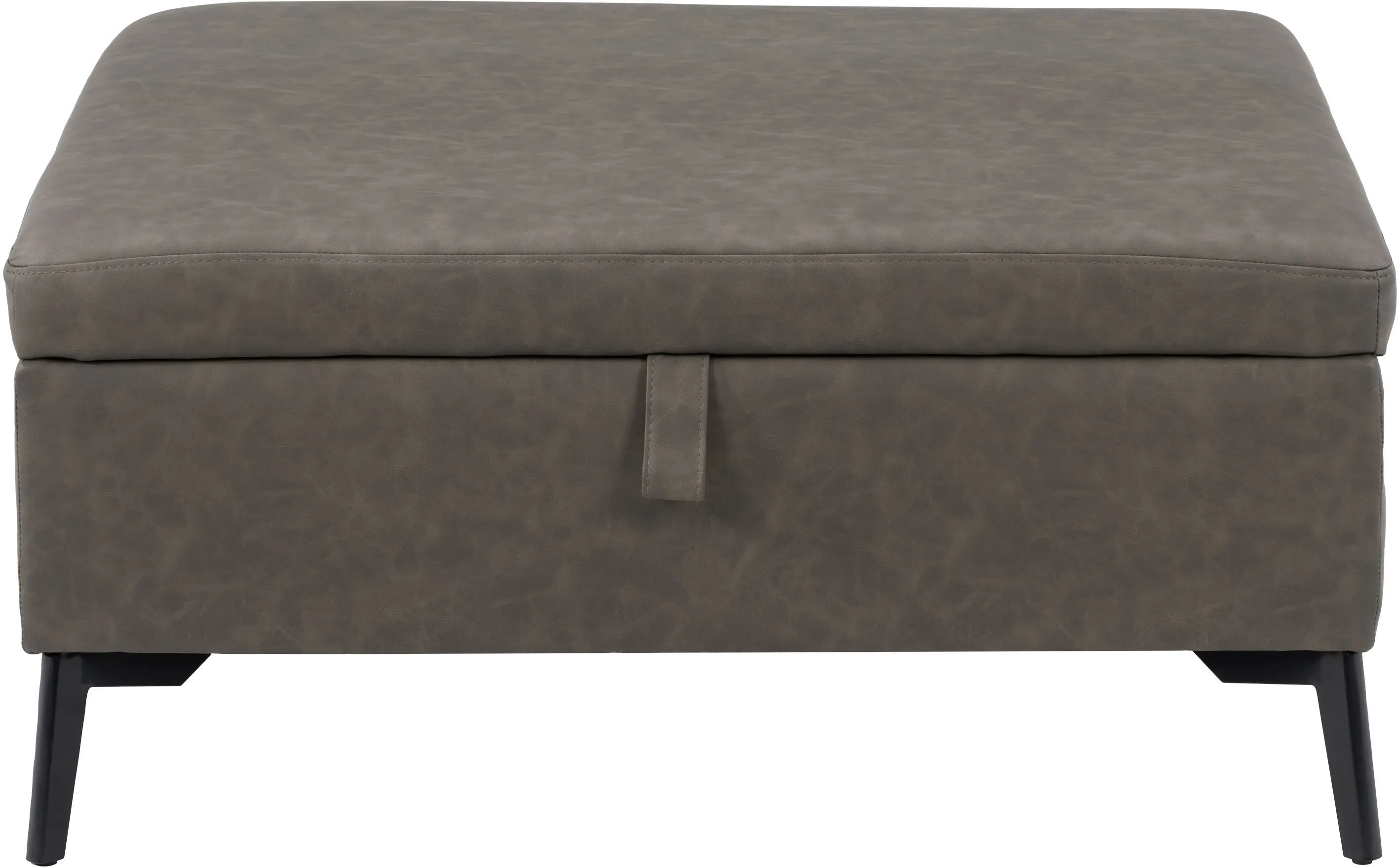 Linden Gray Square Storage Ottoman-1