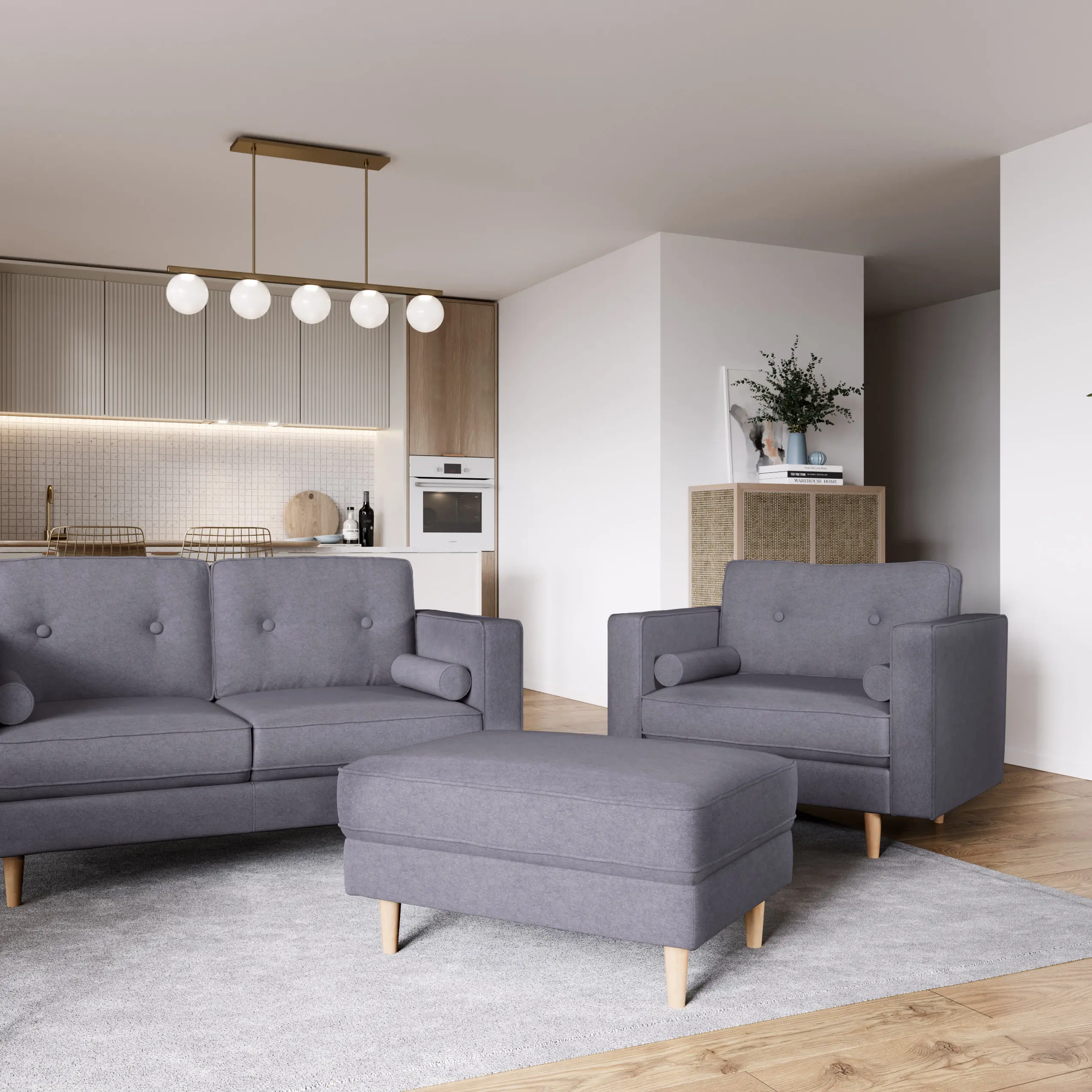 Mulberry Gray Upholstered Ottoman-2