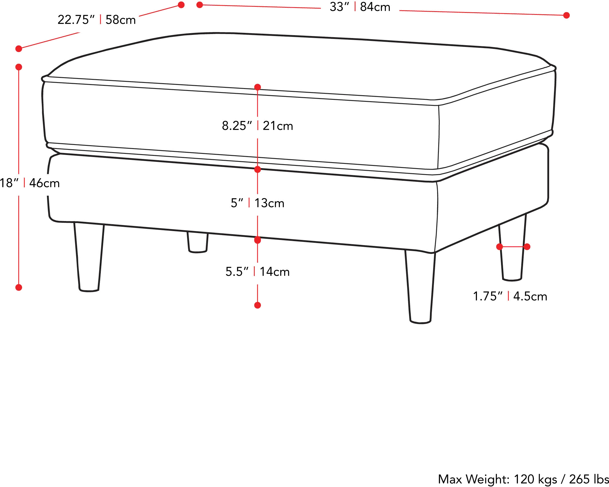 Mulberry Gray Upholstered Ottoman-8