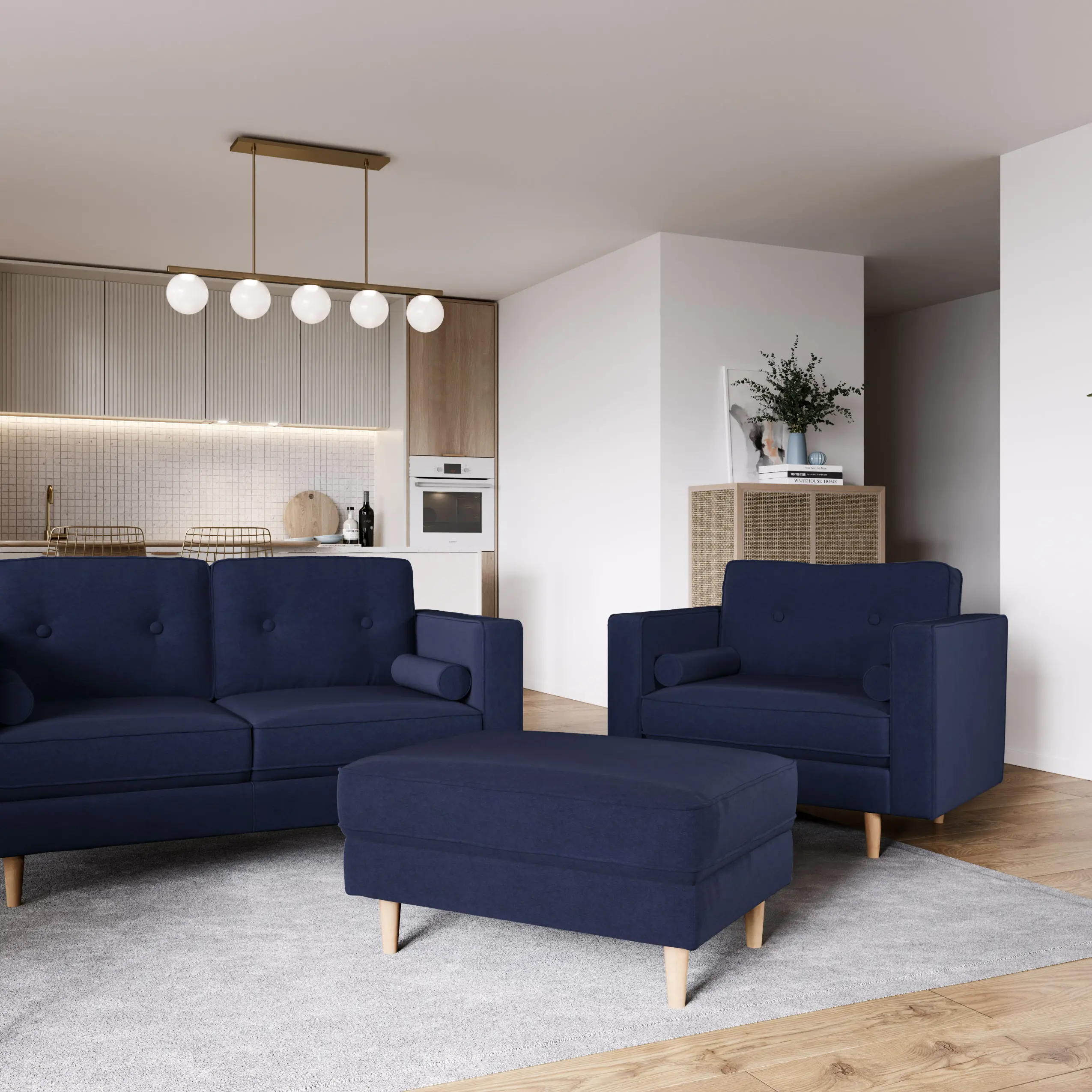 Mulberry Navy Upholstered Ottoman-2