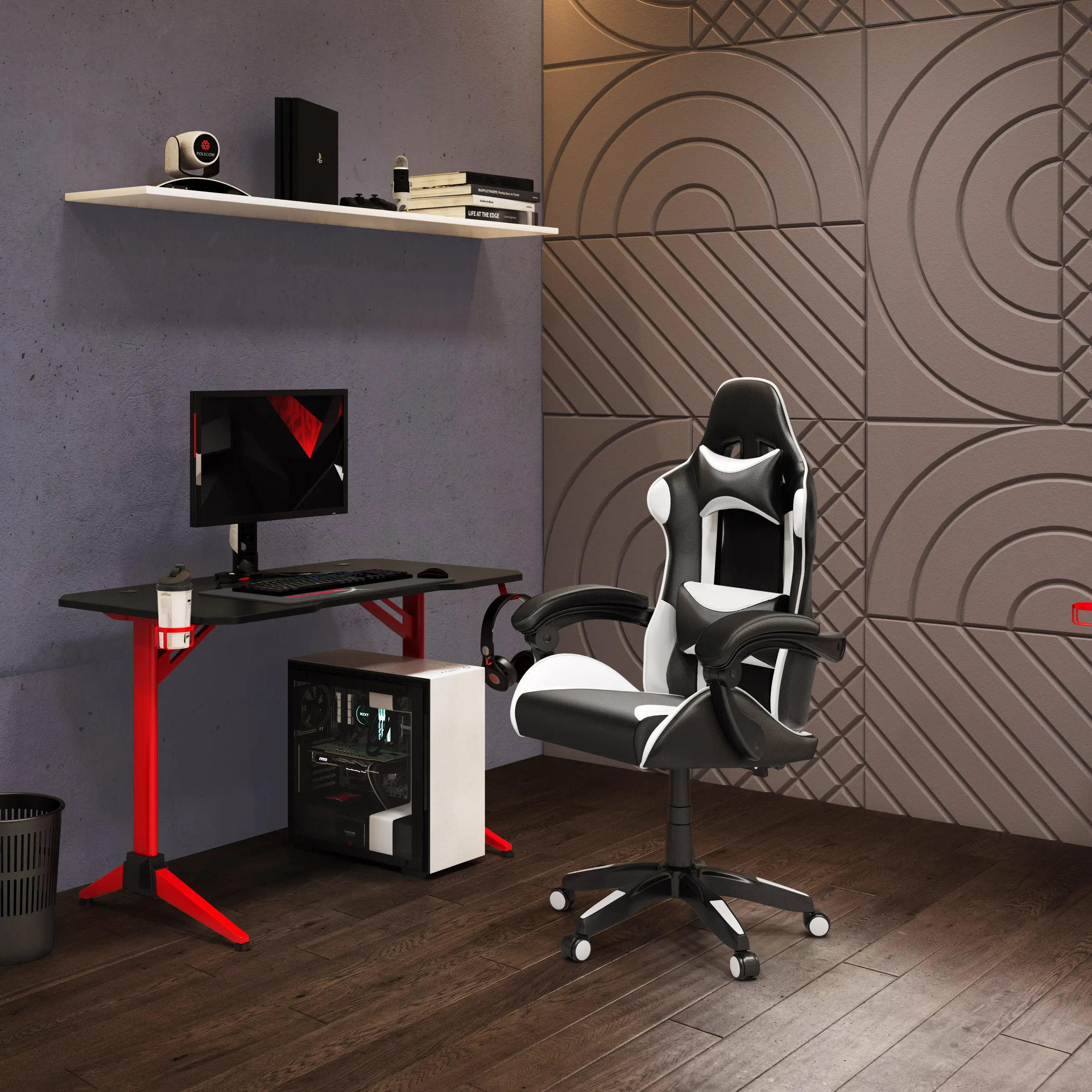 Ravagers Black and White Gaming Chair-2