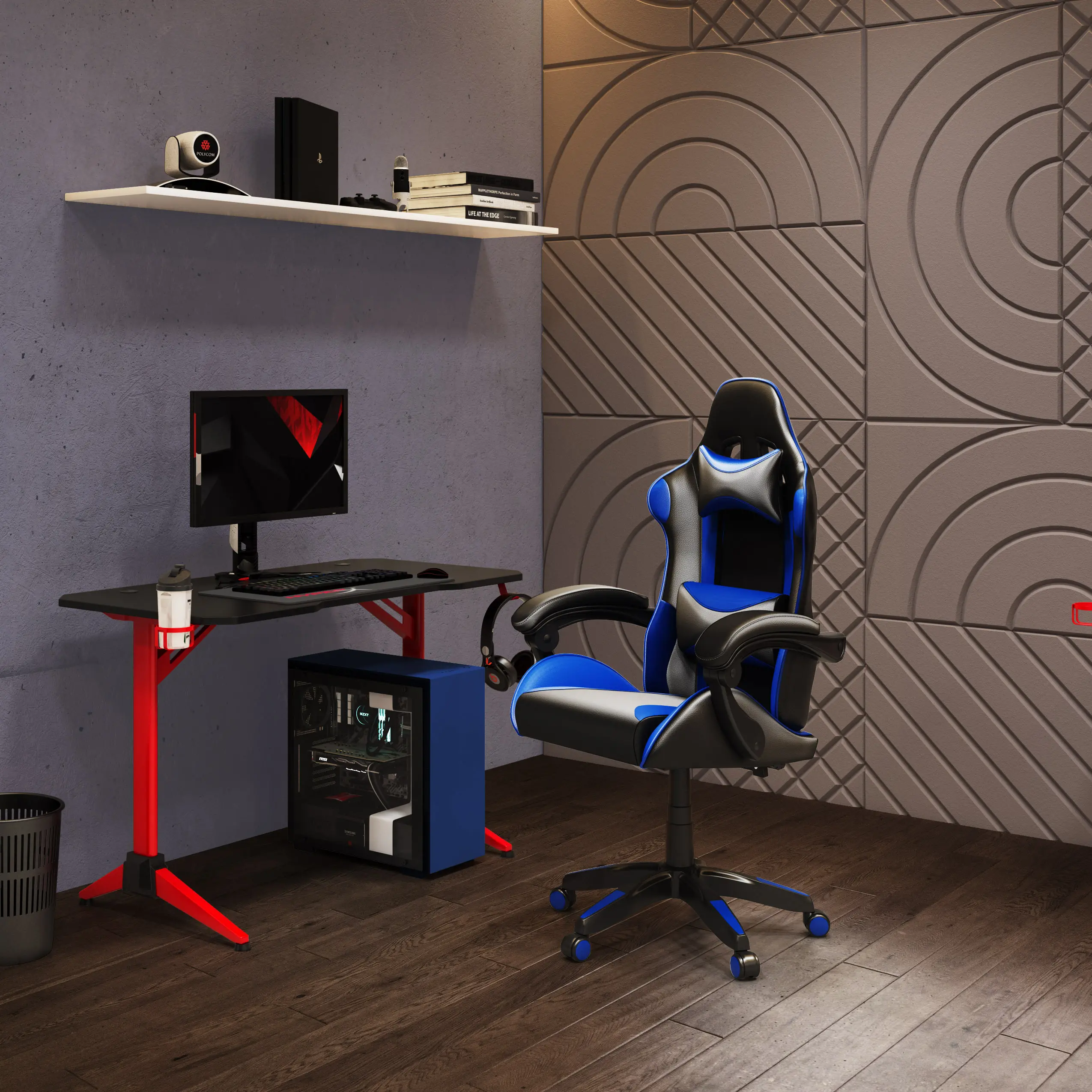 Ravagers Black and Blue Gaming Chair-2