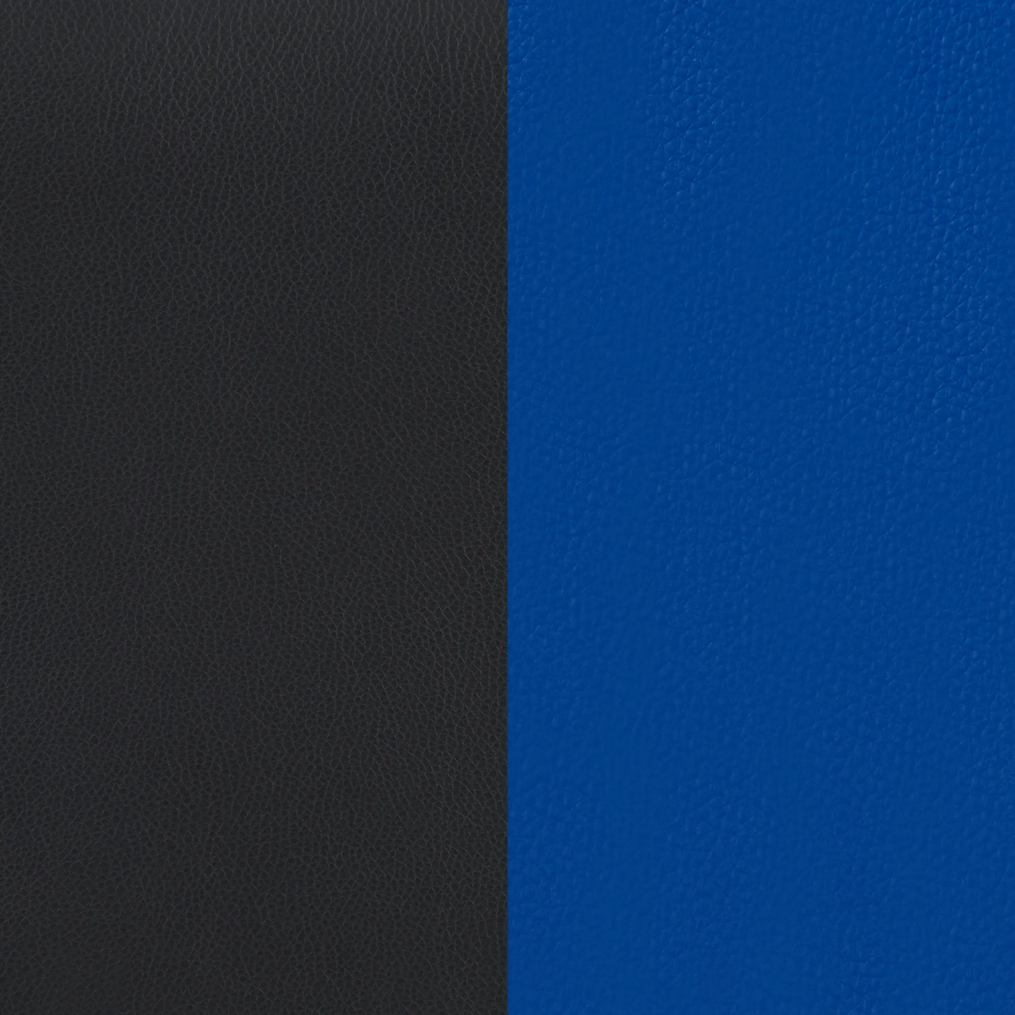 Close-up texture of black and blue materials split down the middle