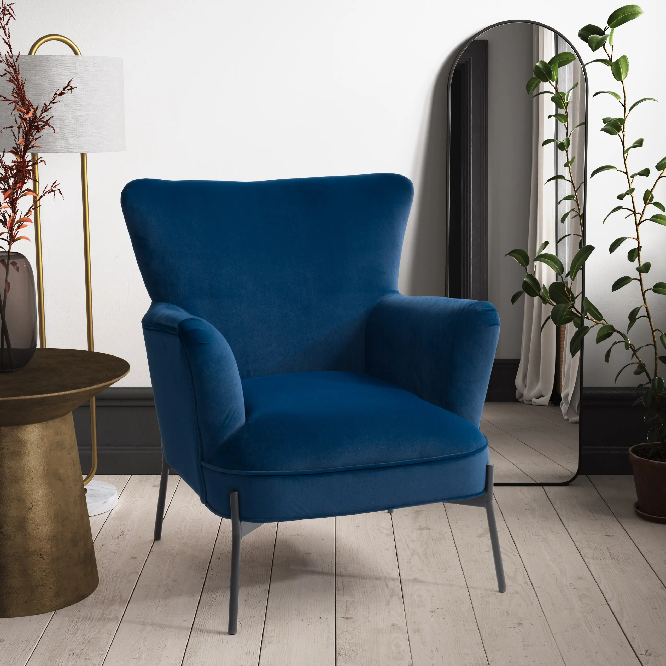 Elwood Blue Wingback Accent Chair-2