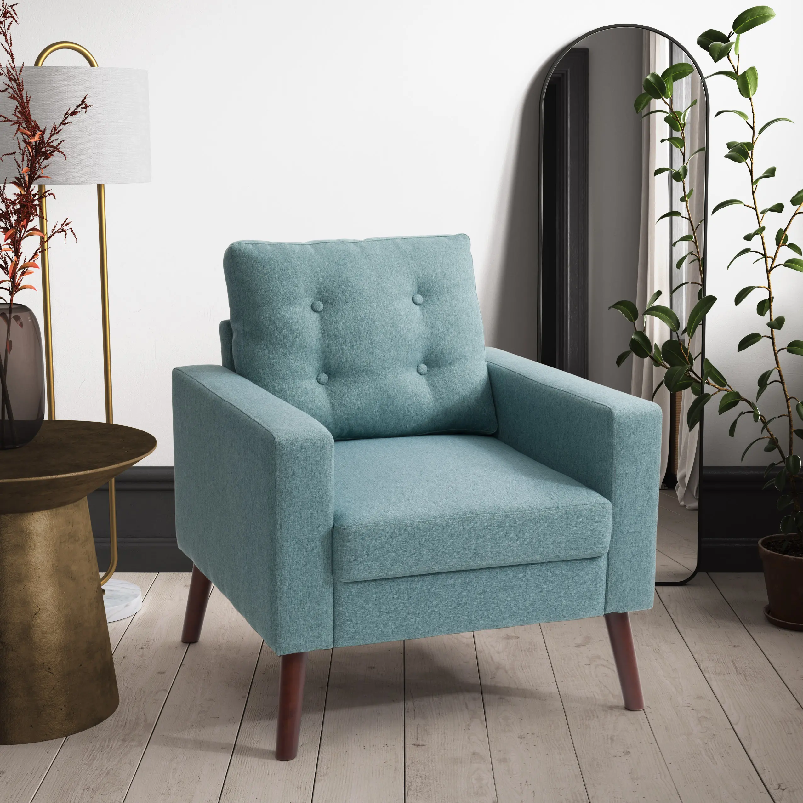 Elwood Light Green Tufted Accent Chair-2