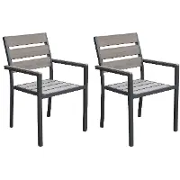 Gallant Black Outdoor Dining Chairs, Set of 2