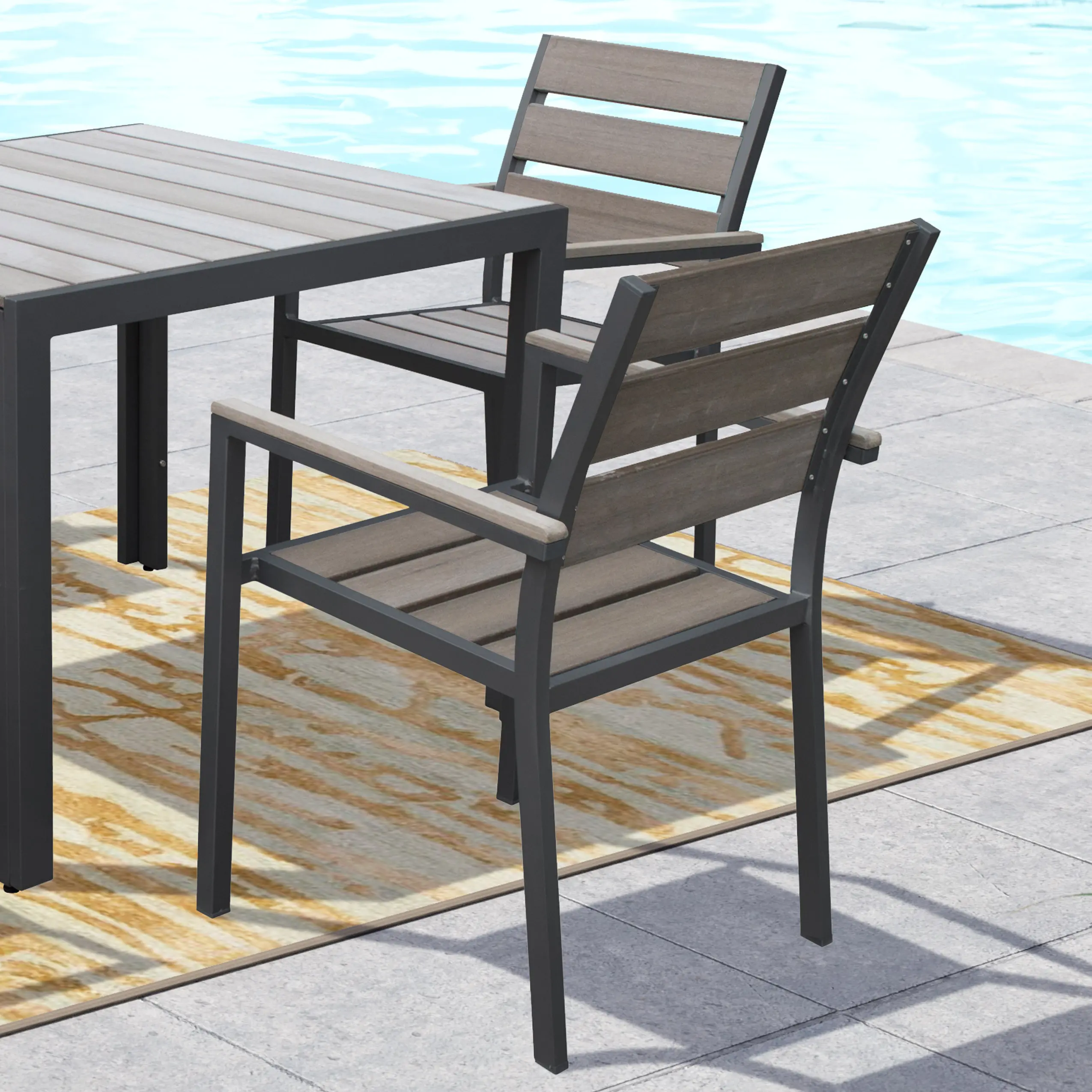 Gallant Black Outdoor Dining Chairs, Set of 2-2