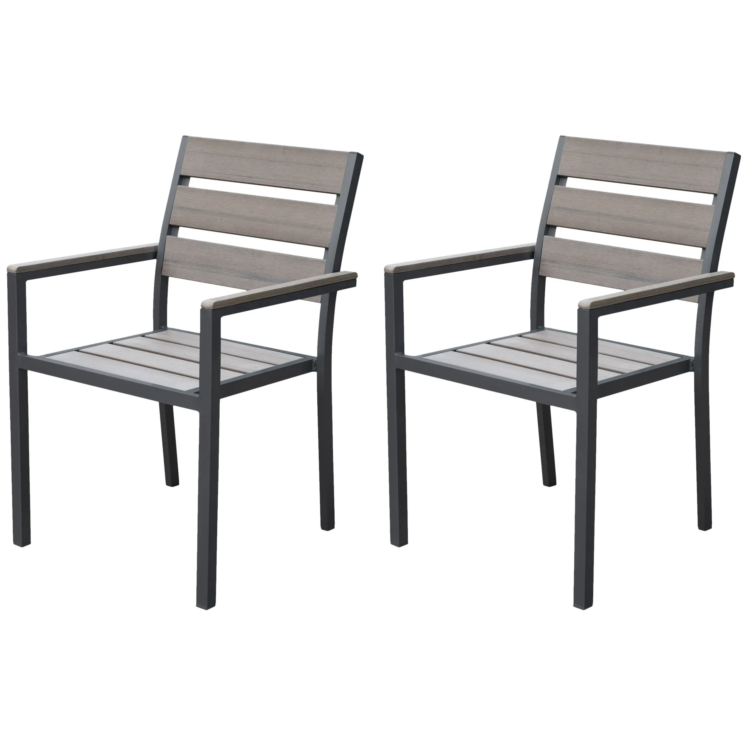 Gallant Black Outdoor Dining Chairs, Set of 2-3