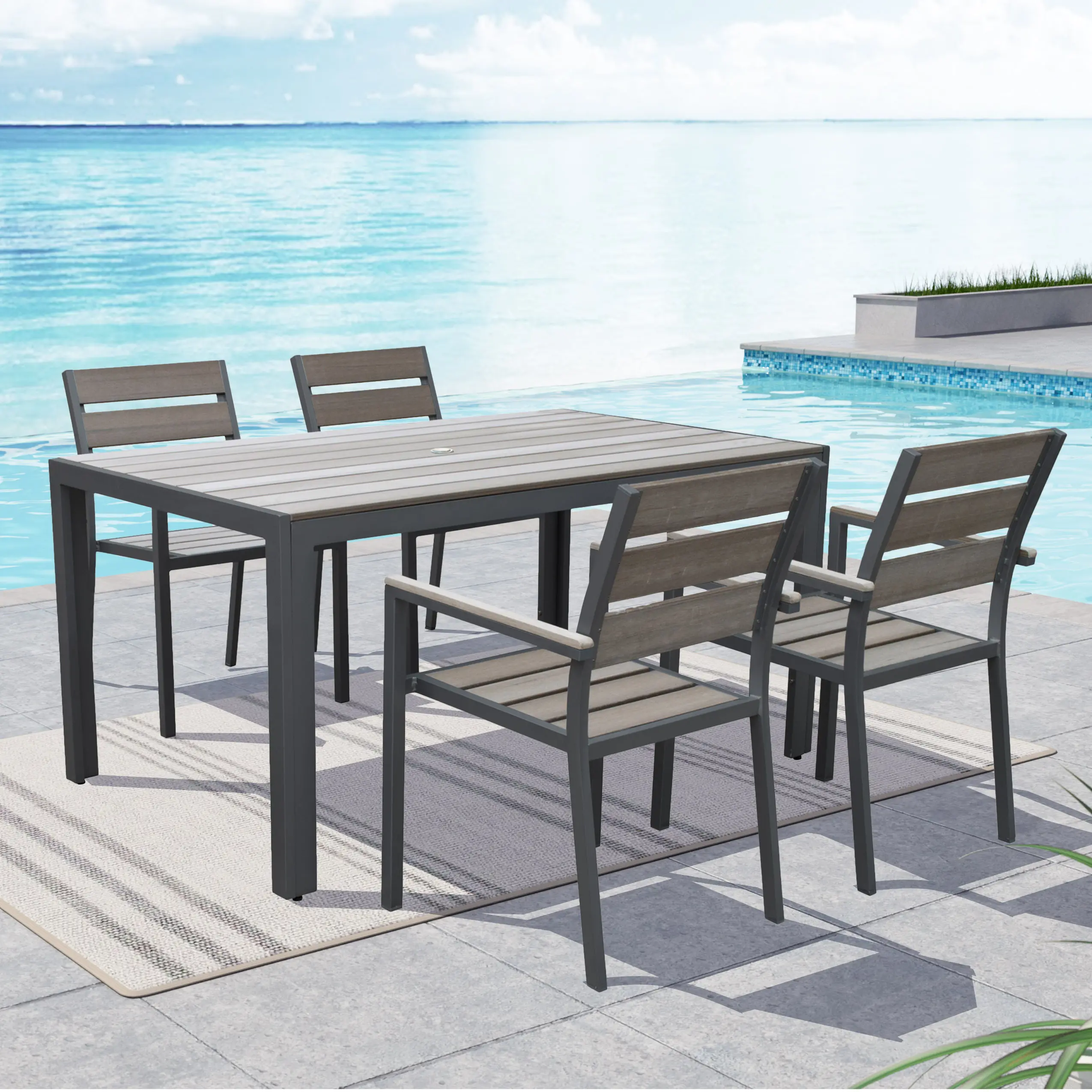 Gallant Black Outdoor Dining Chairs, Set of 4-2