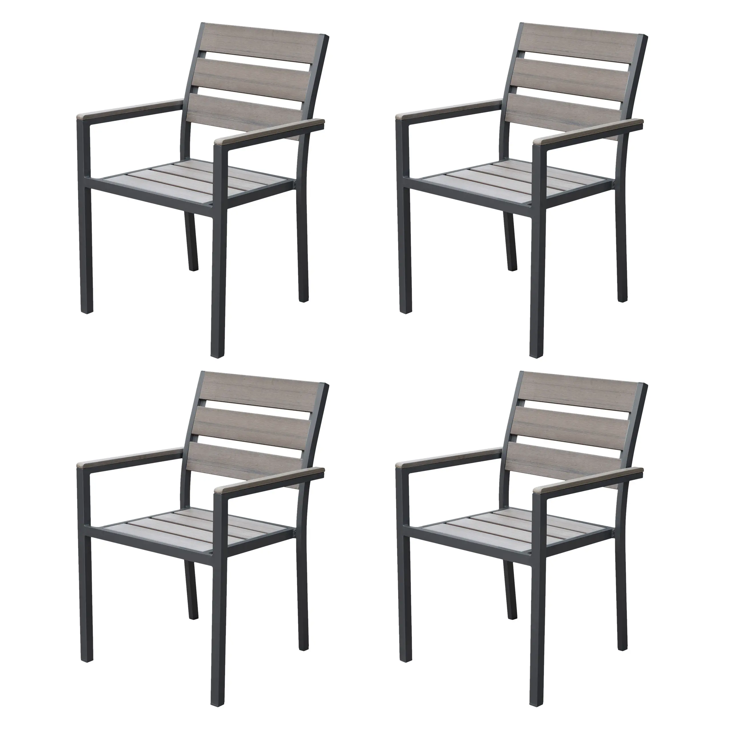 Gallant Black Outdoor Dining Chairs, Set of 4-3