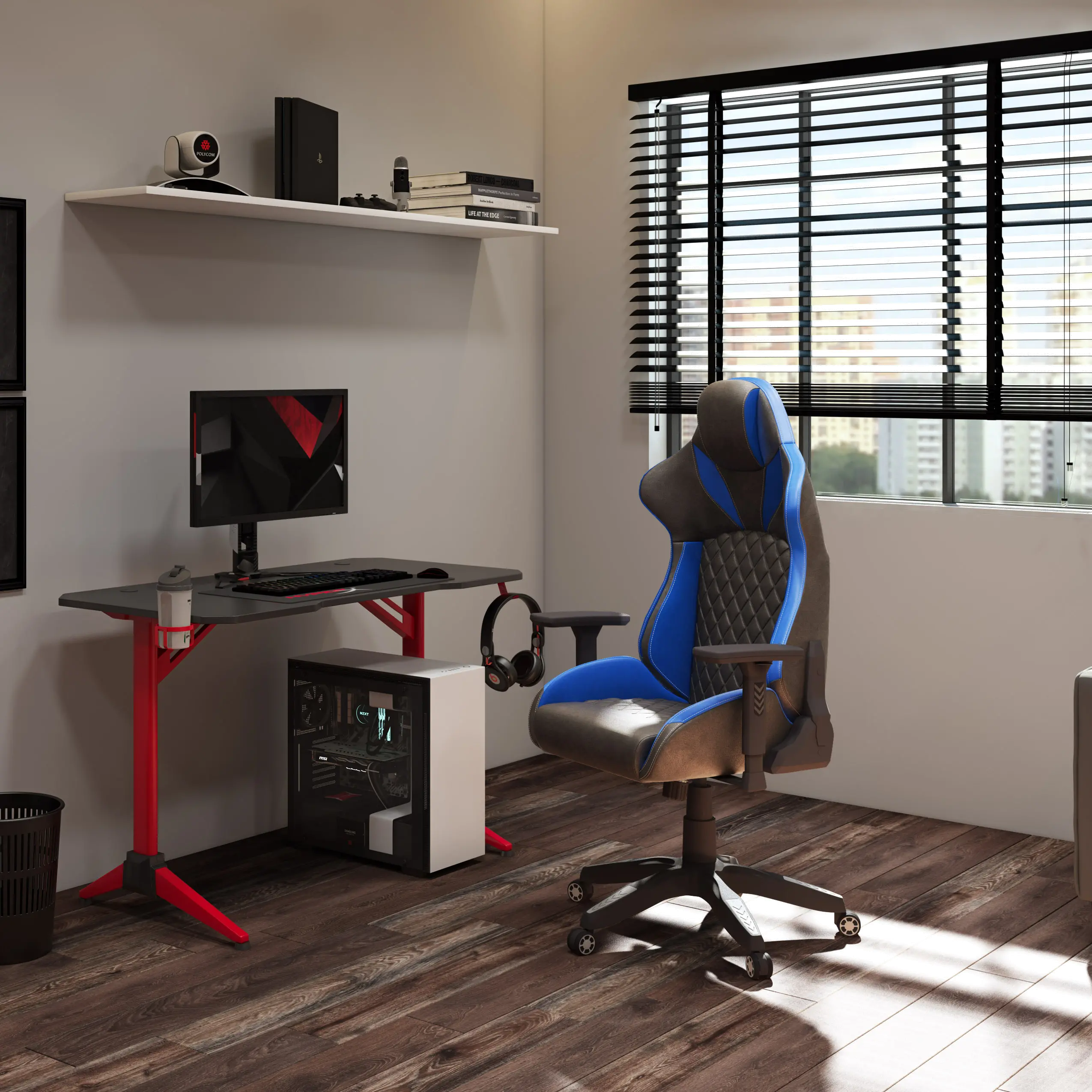 Nightshade Black and Blue Gaming Chair-2