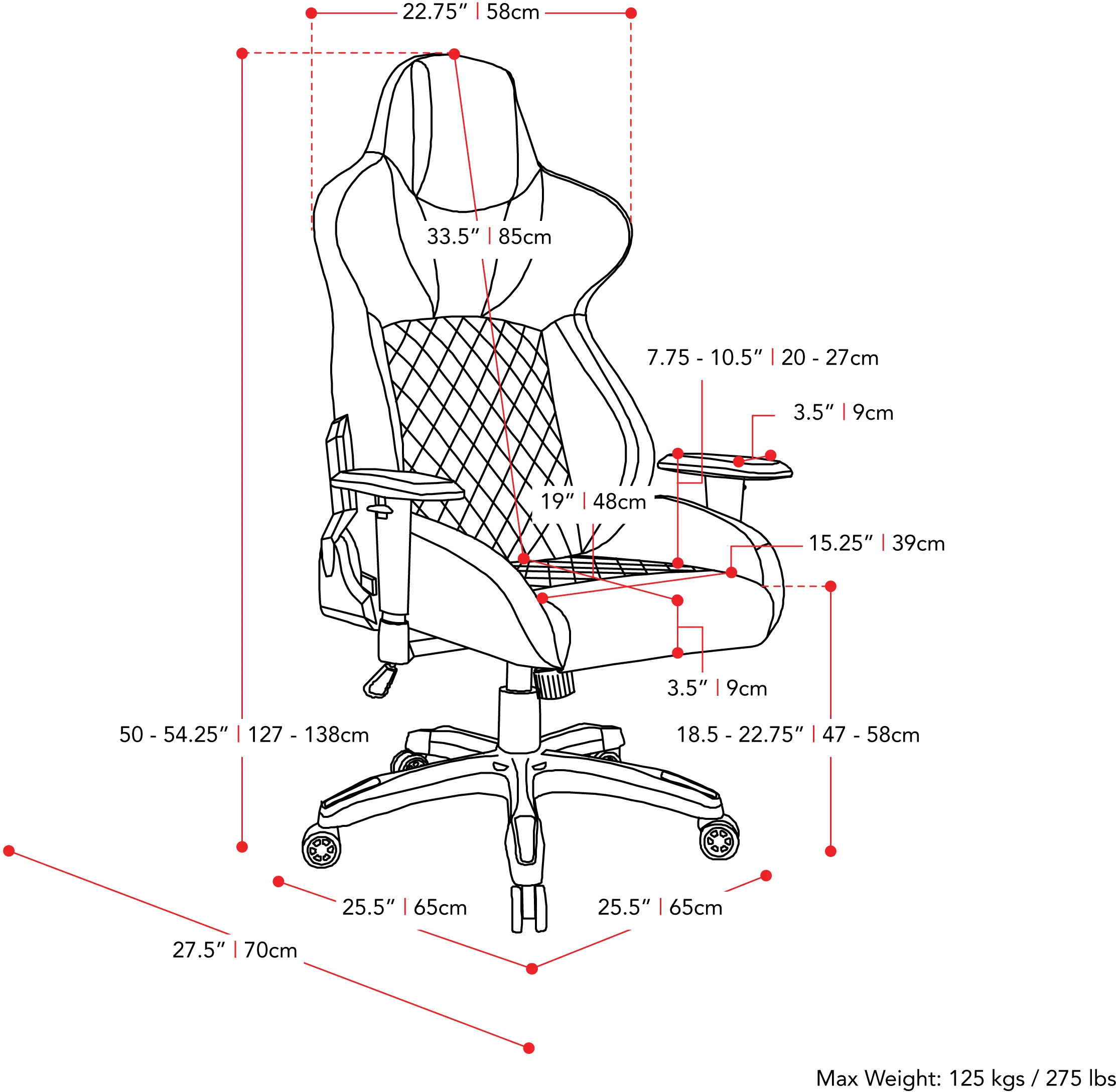 Nightshade Black and Blue Gaming Chair-8