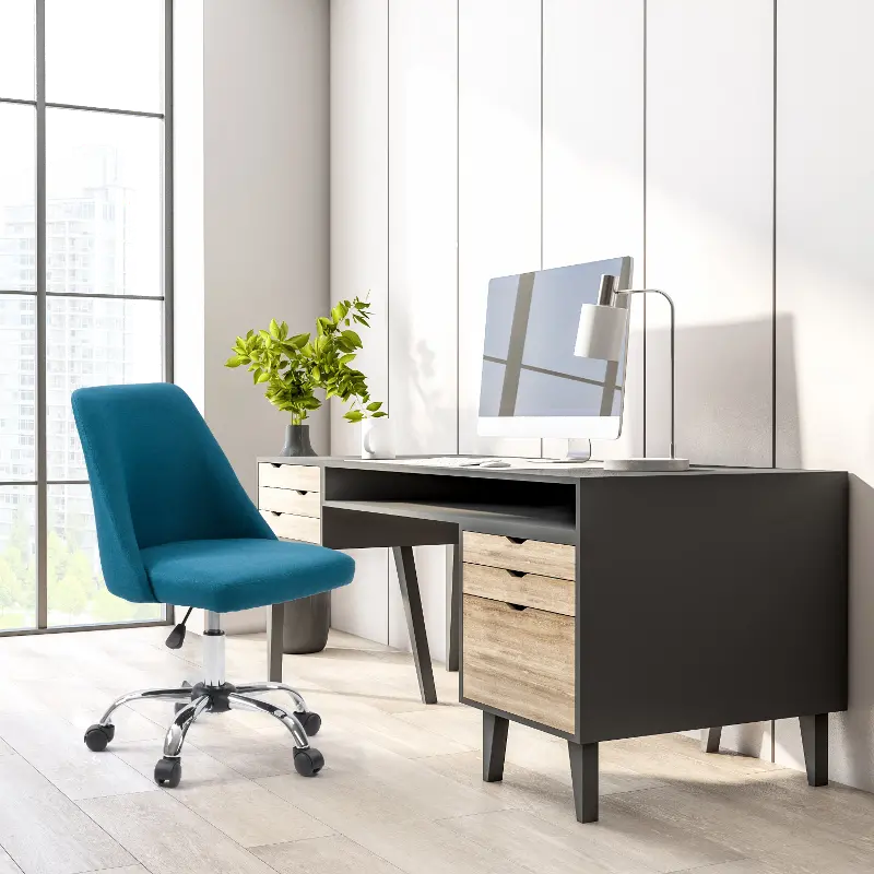 Marlowe Blue Upholstered Armless Office Chair