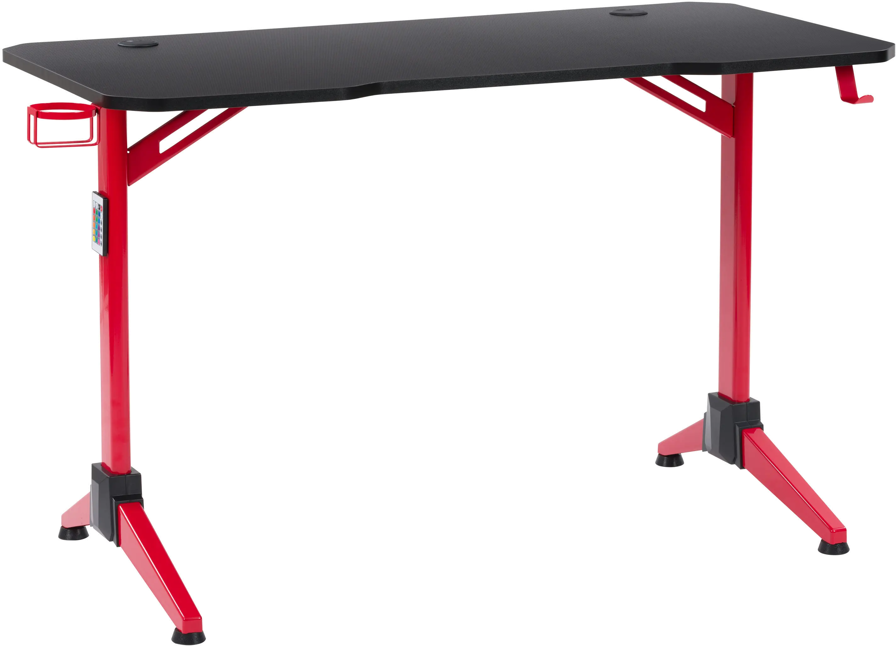Conqueror Black and Red Gaming Desk with LED Lights-1