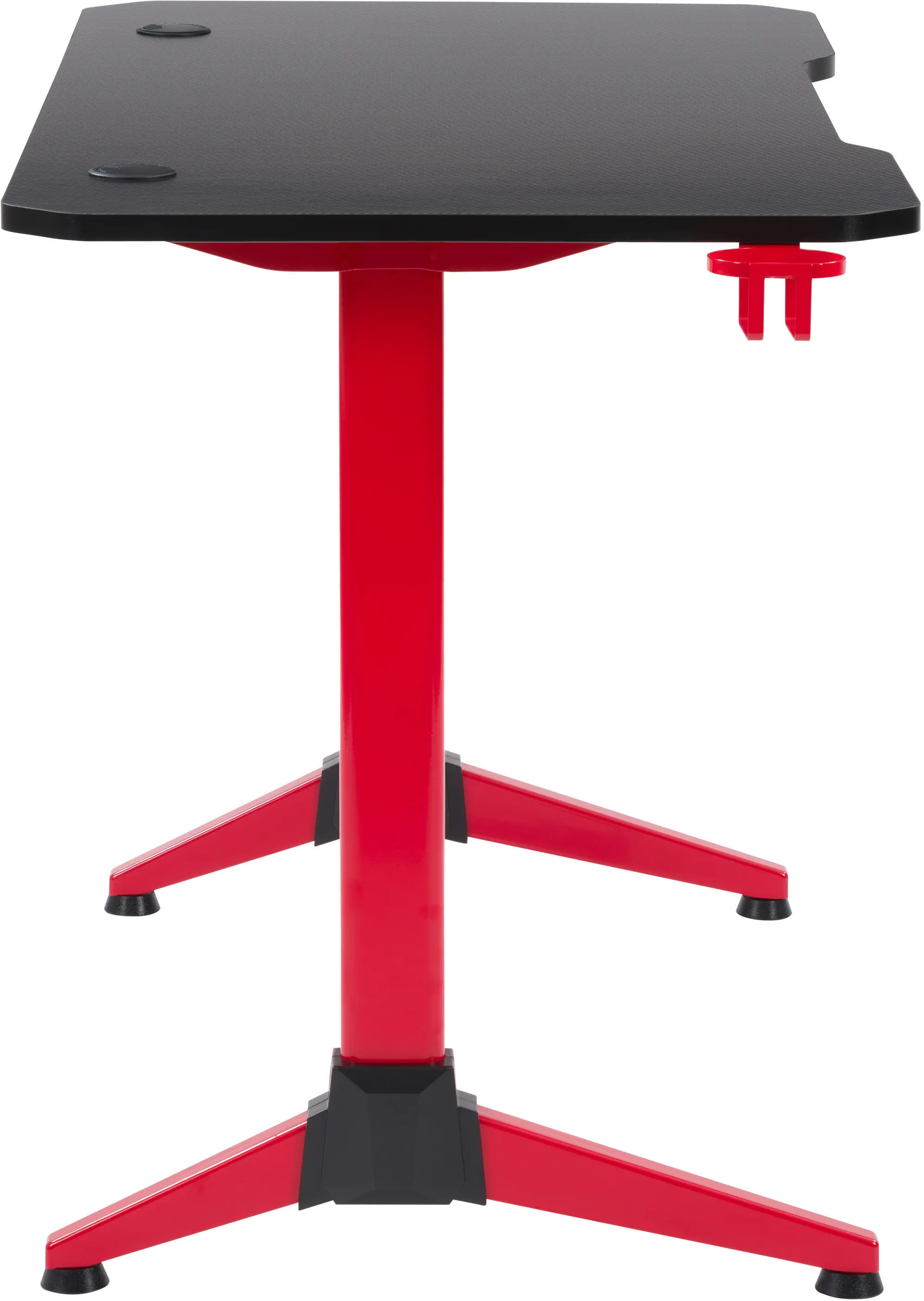 Conqueror Black and Red Gaming Desk with LED Lights-4