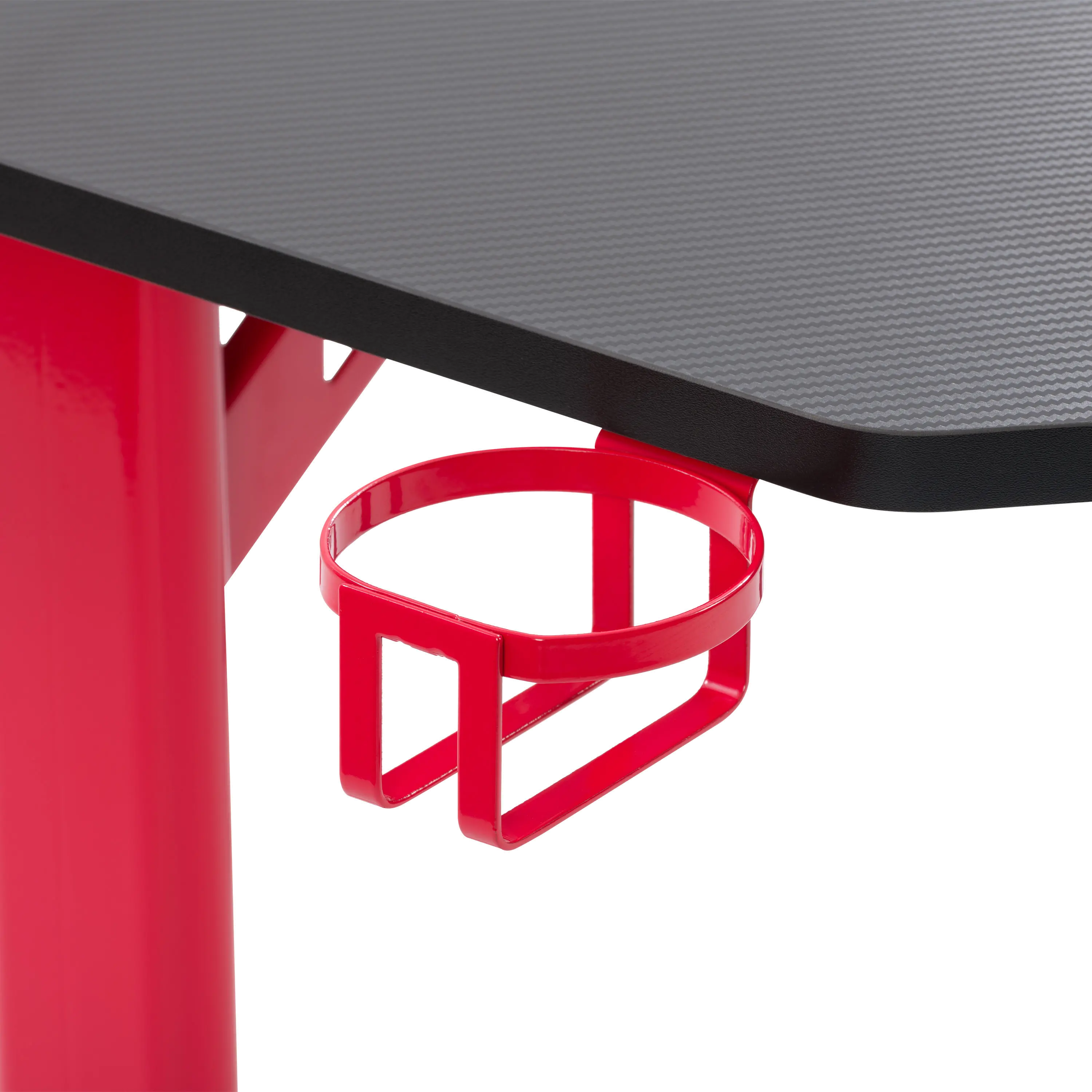 Conqueror Black and Red Gaming Desk with LED Lights-6