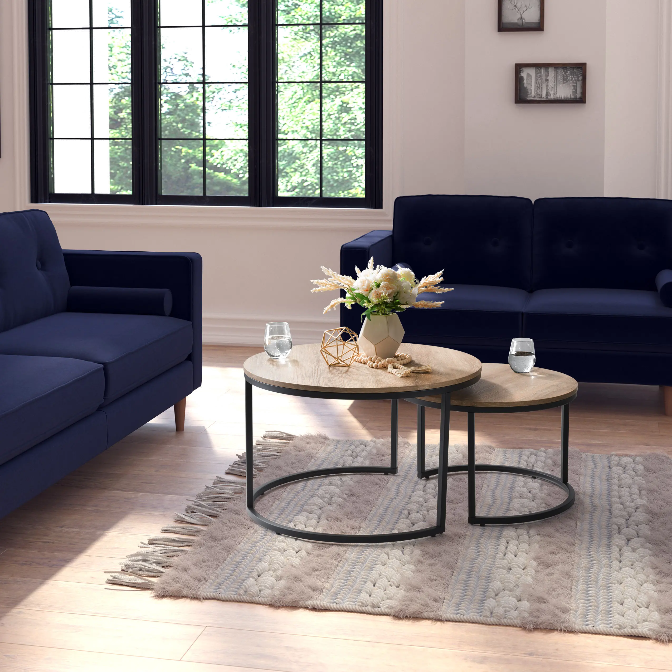 Fort Worth Light Brown Nesting Coffee Table-2