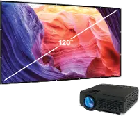 PJ300VP GPX Bluetooth Projector and 120  Projection Screen
