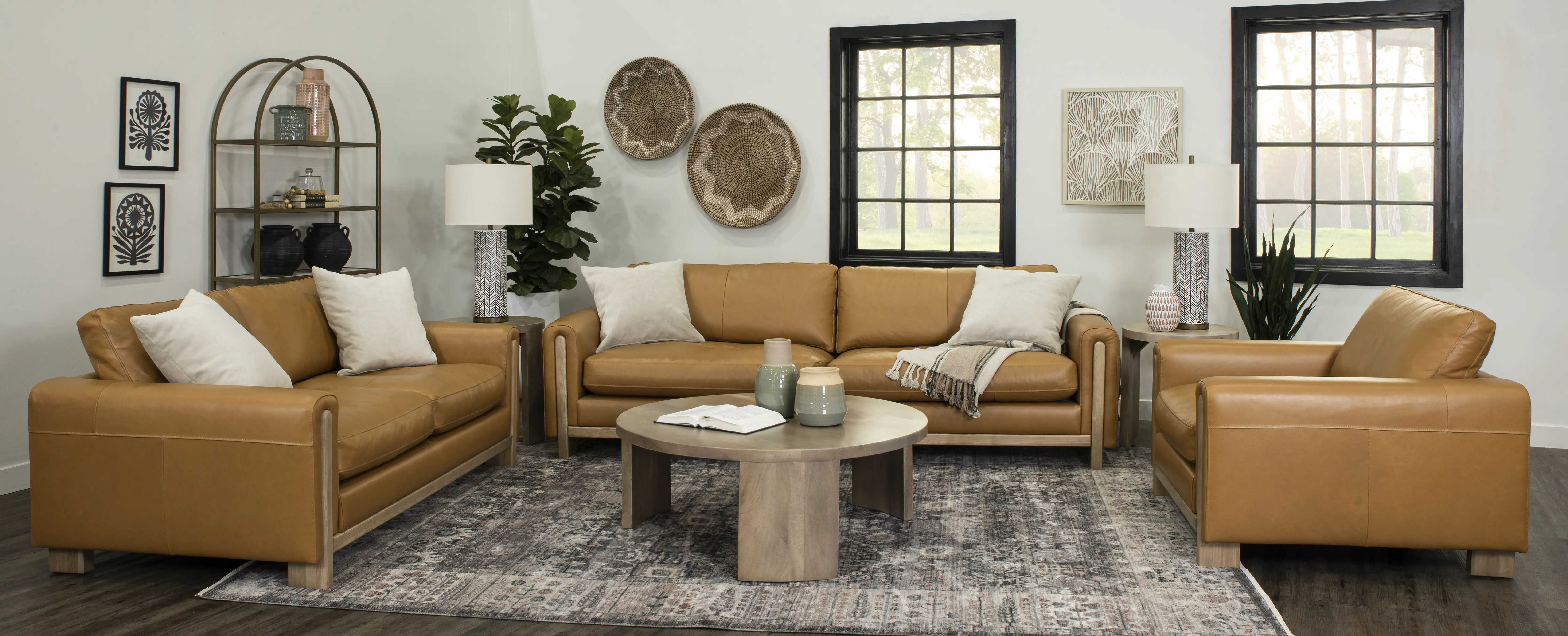 Kinsley Tan Leather Sofa-2