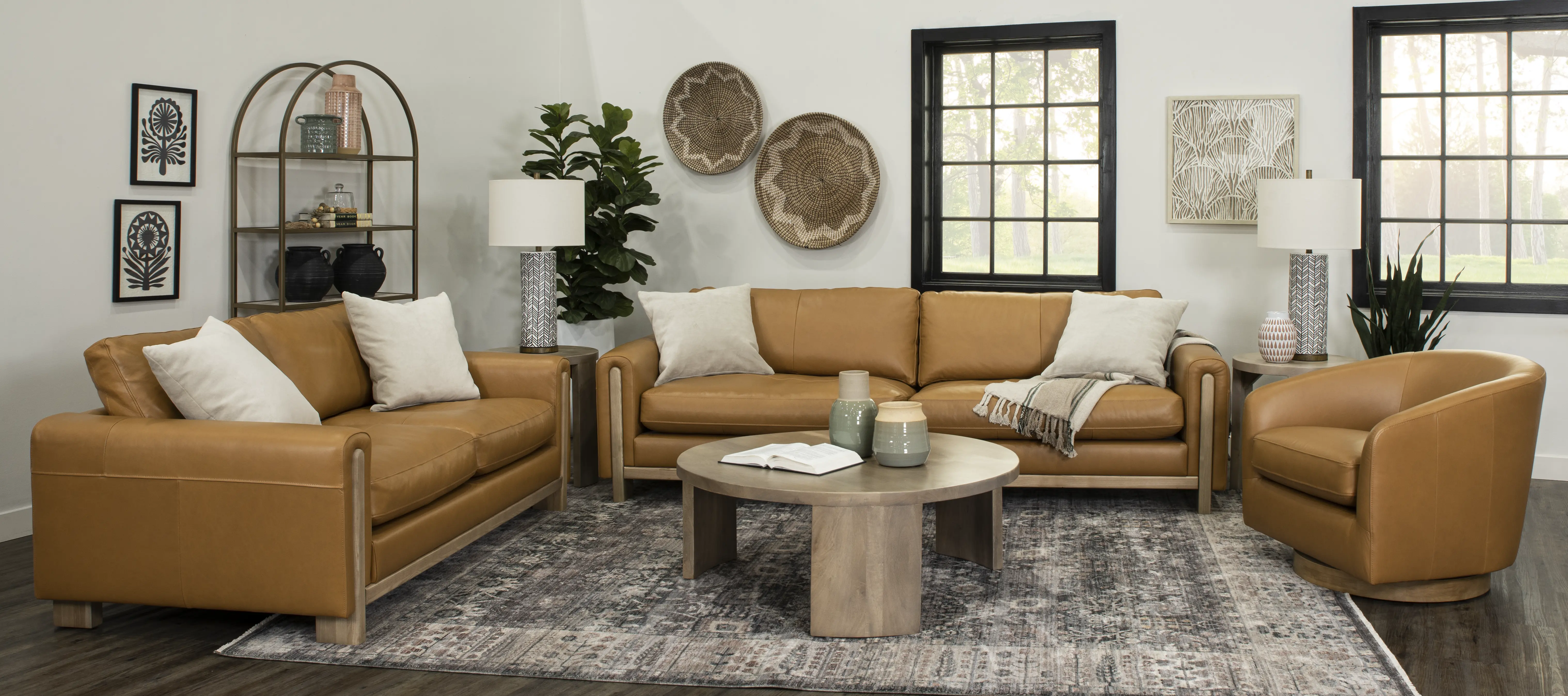 Kinsley Tan Leather Sofa-8