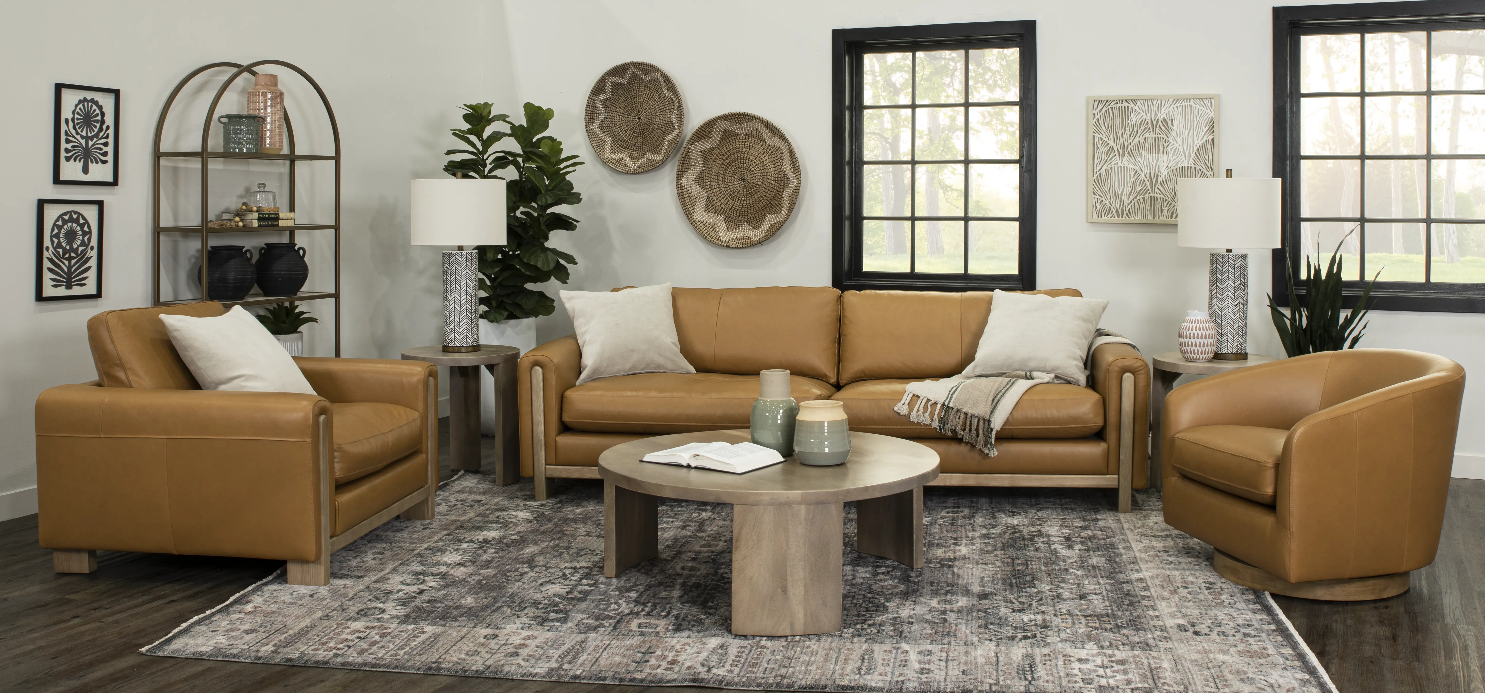 Kinsley Tan Leather Sofa-9