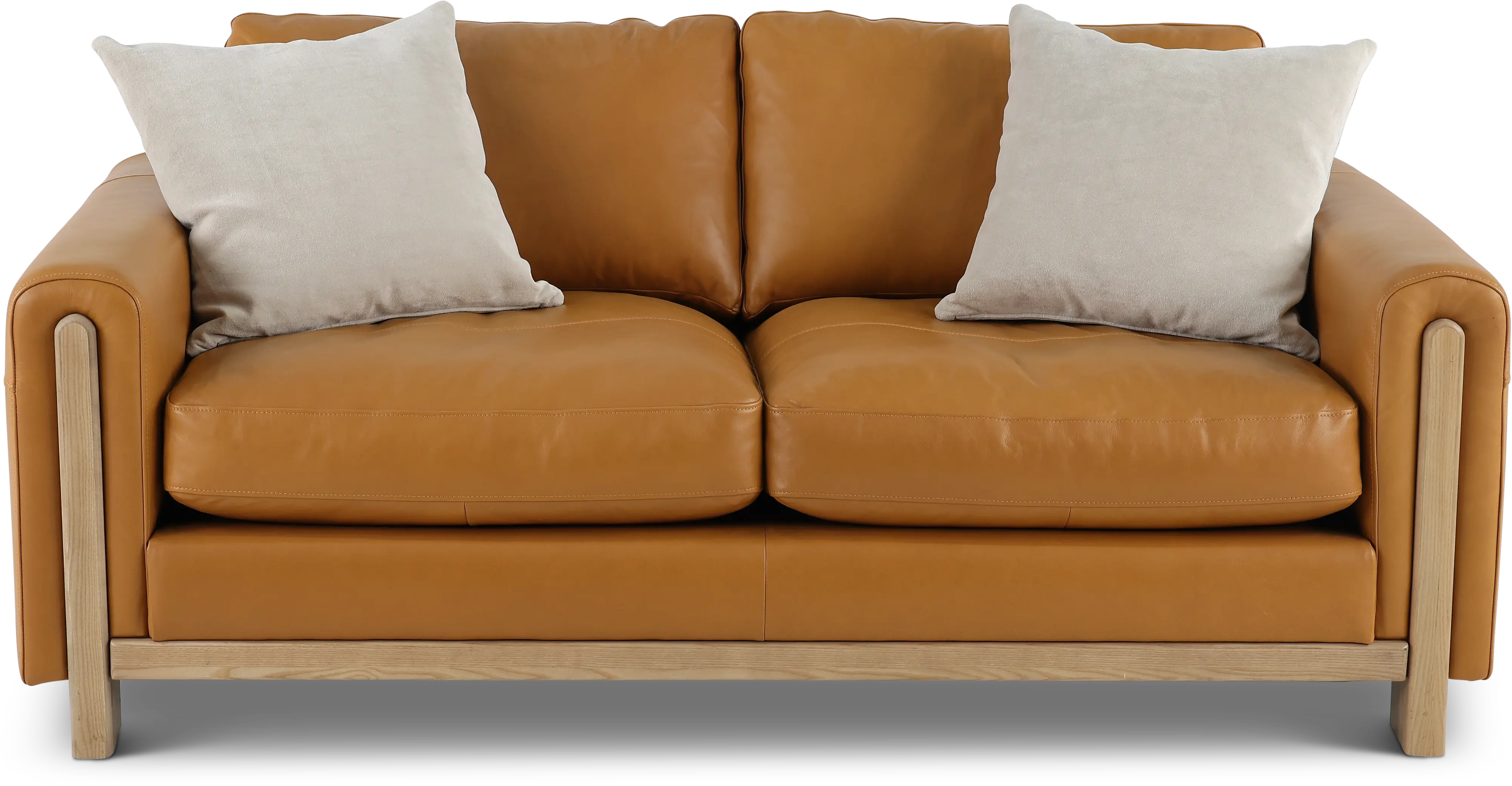 Kinsley Tan Leather Loveseat-1