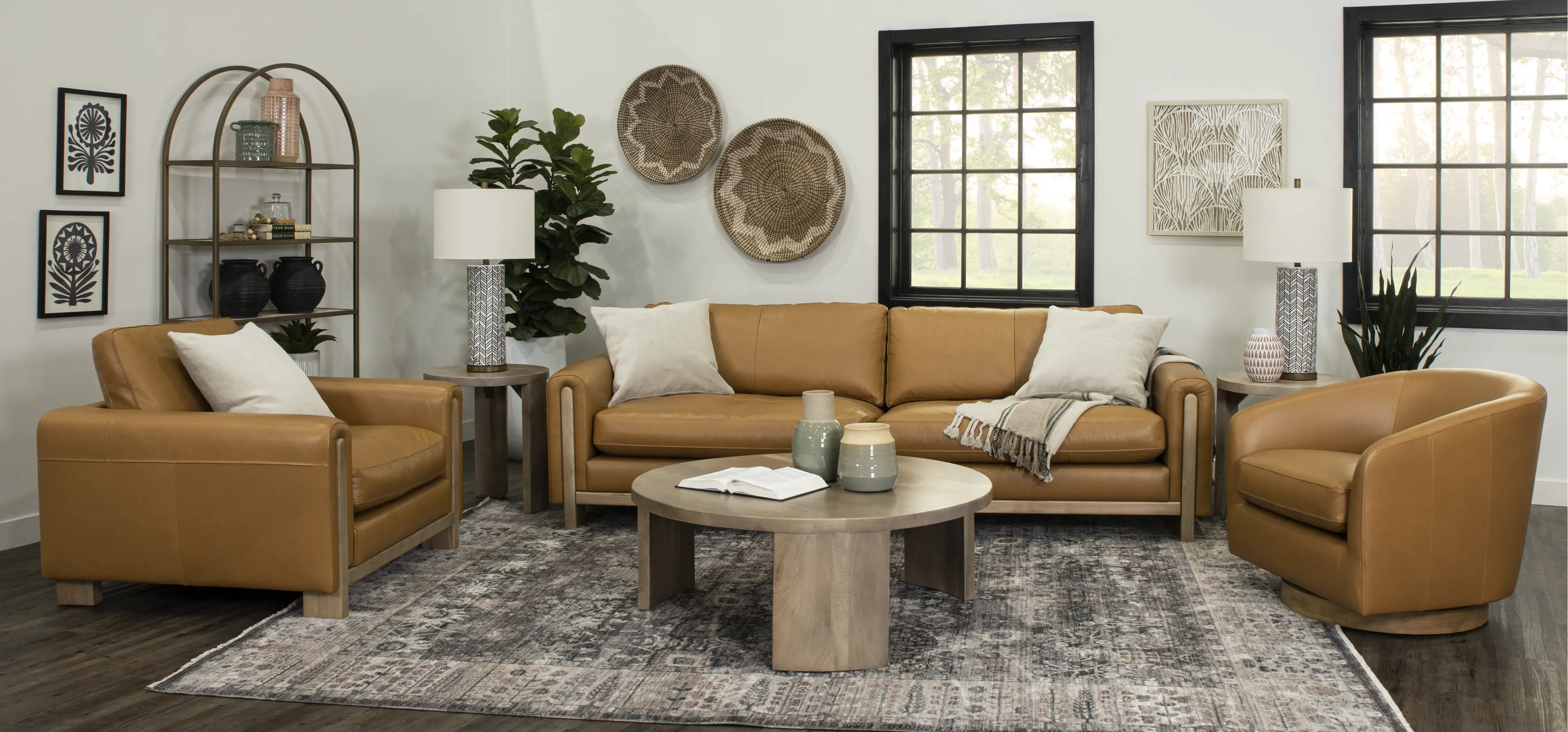 Kinsley Tan Leather Loveseat-10
