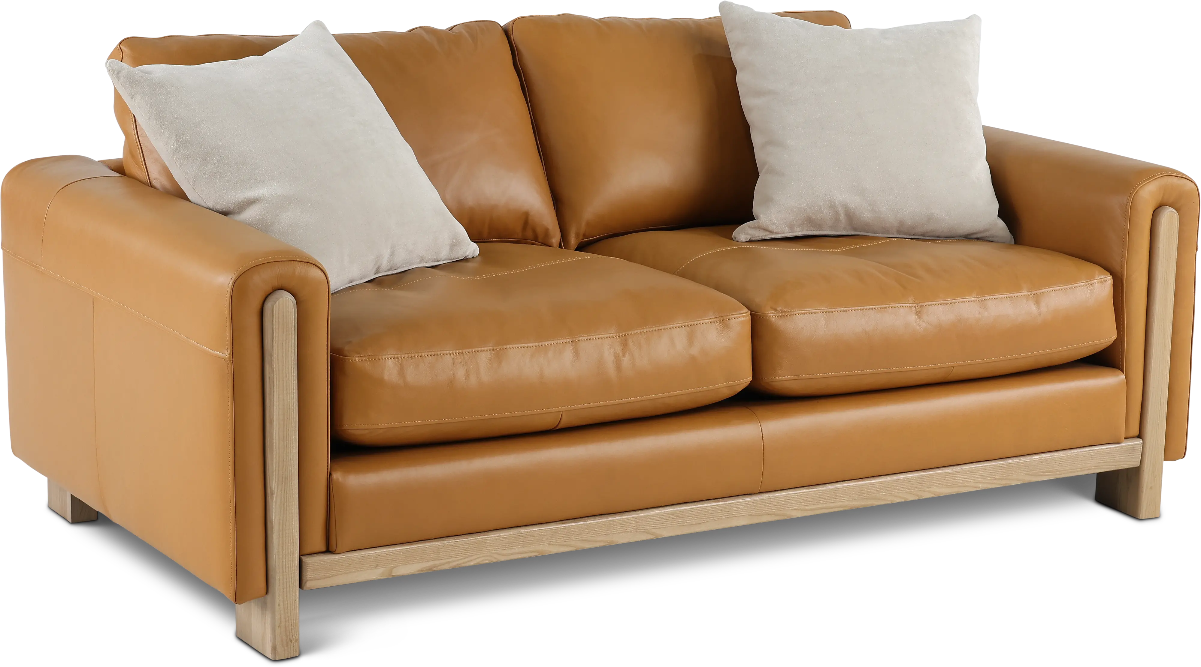 Kinsley Tan Leather Loveseat-4