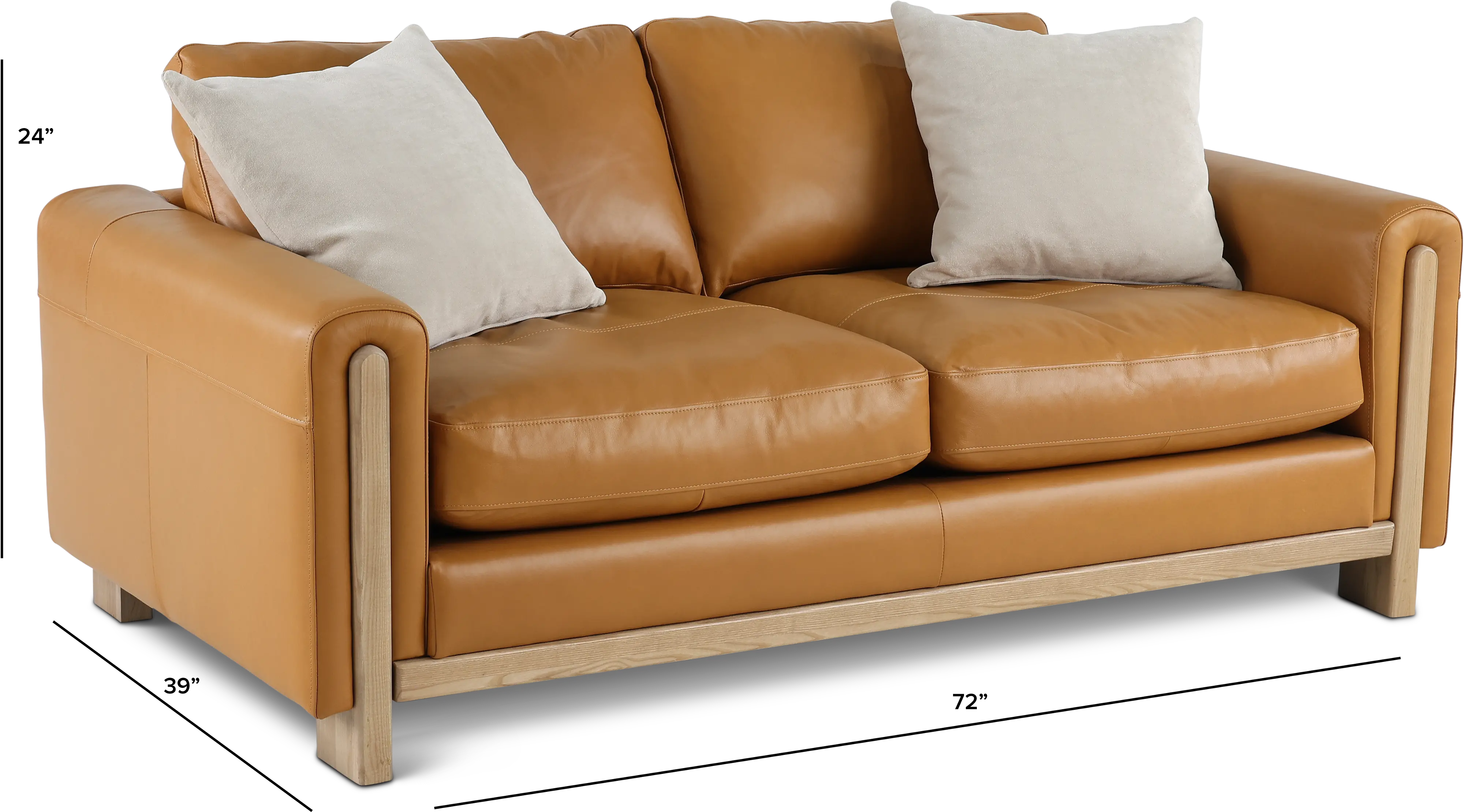 Kinsley Tan Leather Loveseat-3