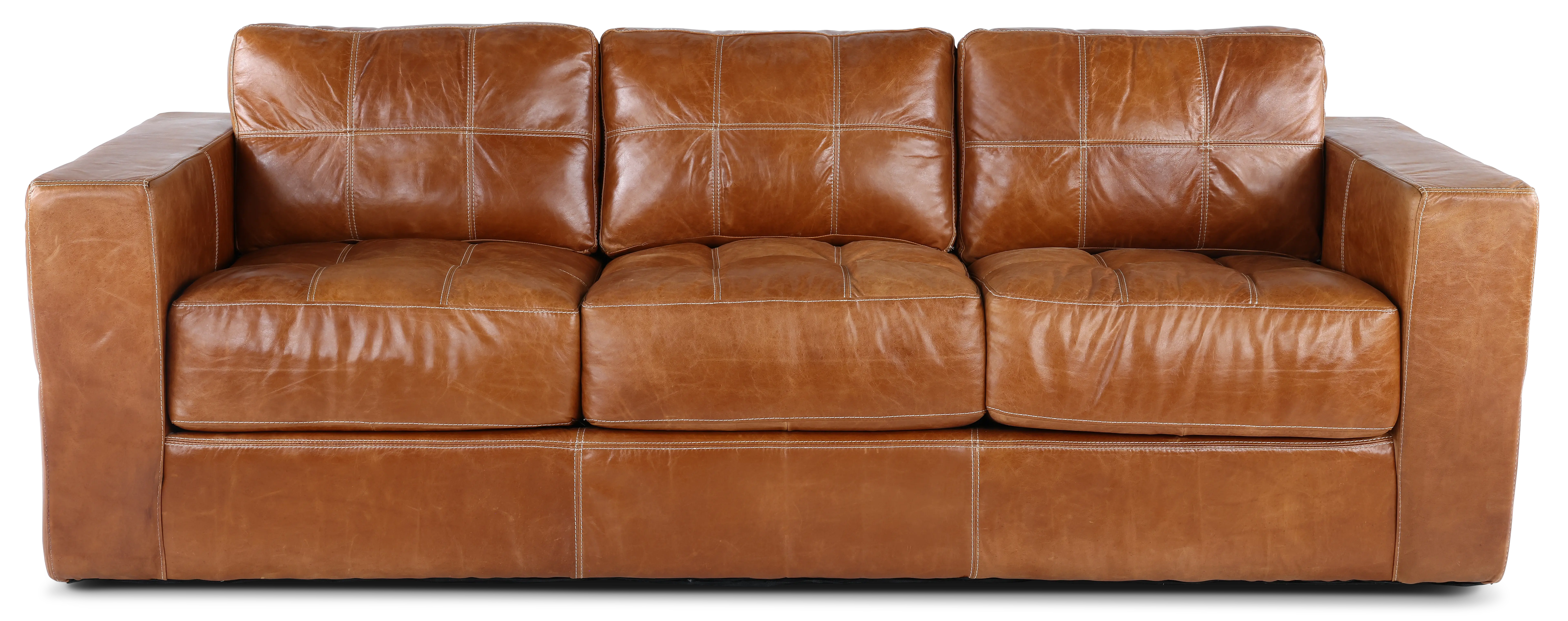 Sunset Light Brown Leather Sofa-1