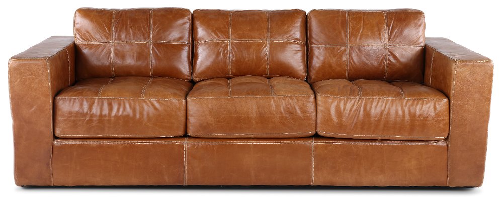 Sunset Light Brown Leather Sofa