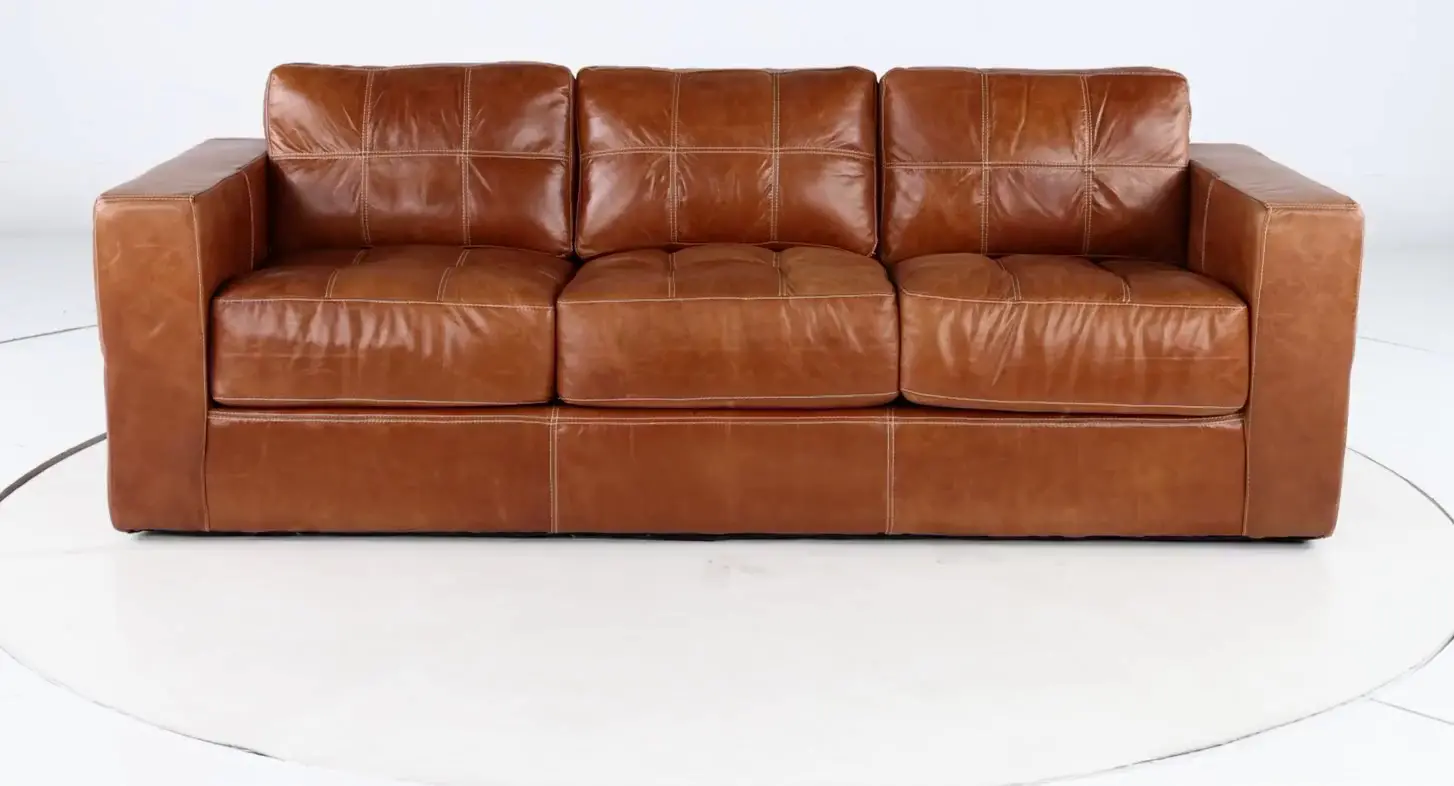 Sunset Light Brown Leather Sofa-8