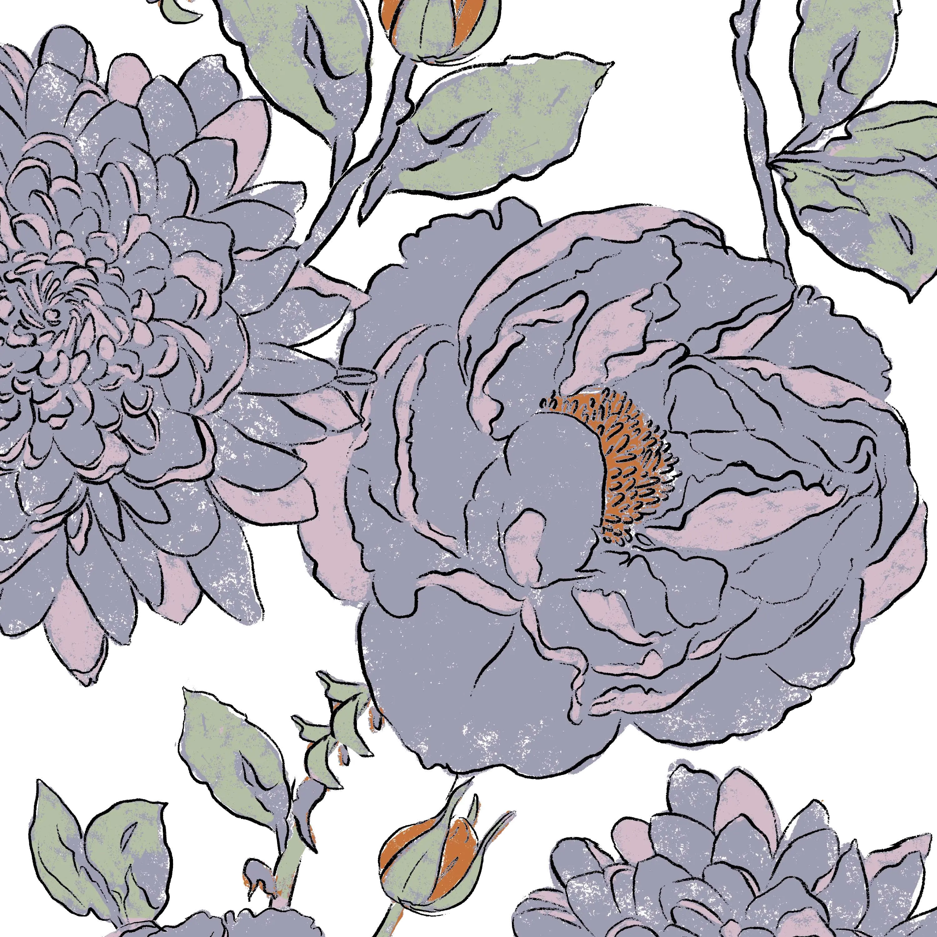 750PBDALPRWOGA Brianna Periwinkle Floral Twin Platform Bed - Skyline Furniture-4