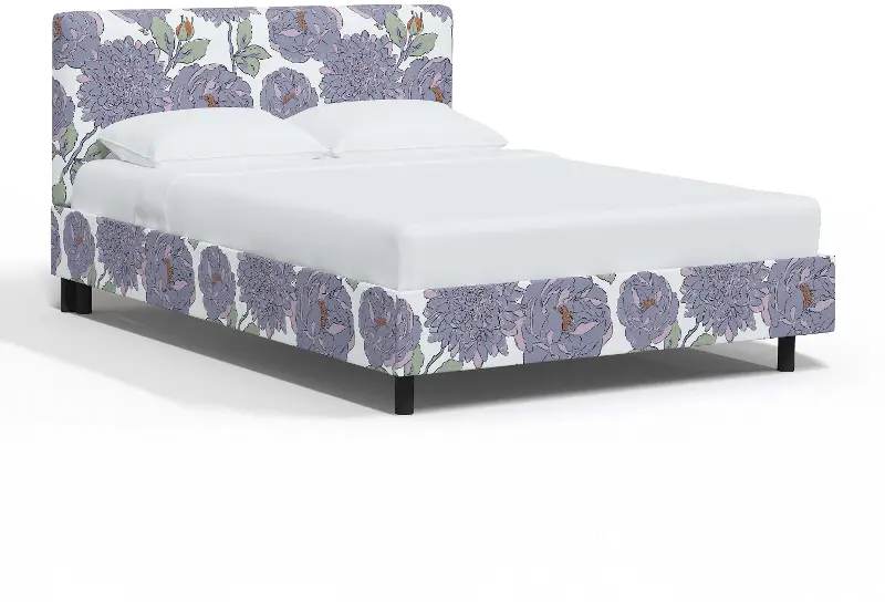 Brianna Periwinkle Floral King Platform Bed - Skyline Furniture