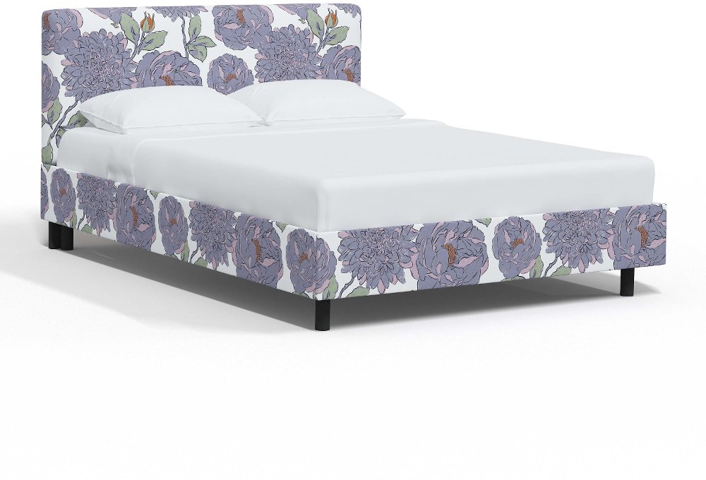 Brianna Periwinkle Floral California King Platform Bed - Skyline Furniture