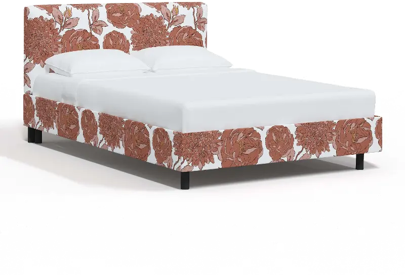 Brianna Pink Floral California King Platform Bed - Skyline Furniture