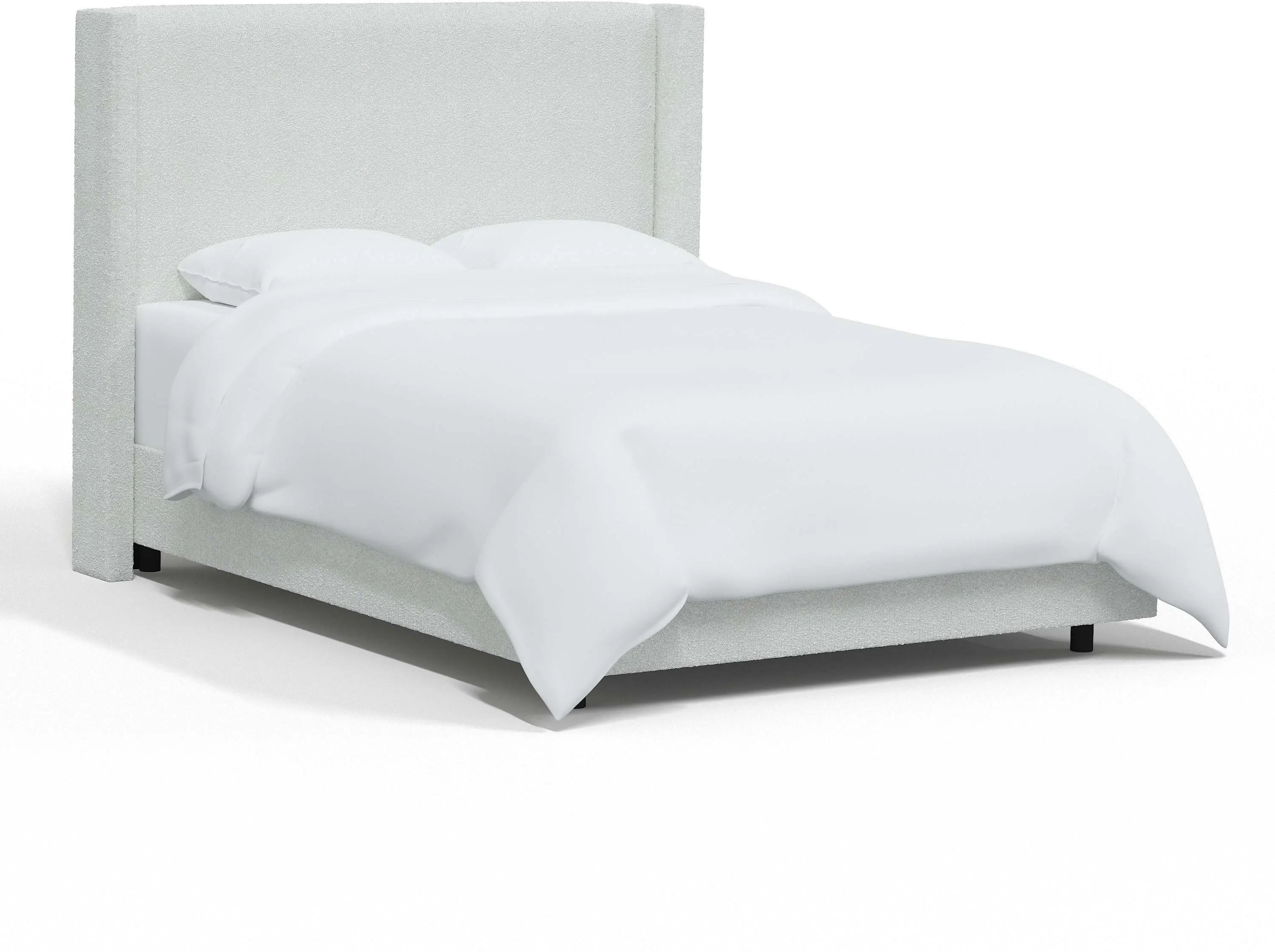 500BEDCPNIVR Penelope Bouclé Ivory Straight Wingback Twin Bed - Skyline Furniture-1