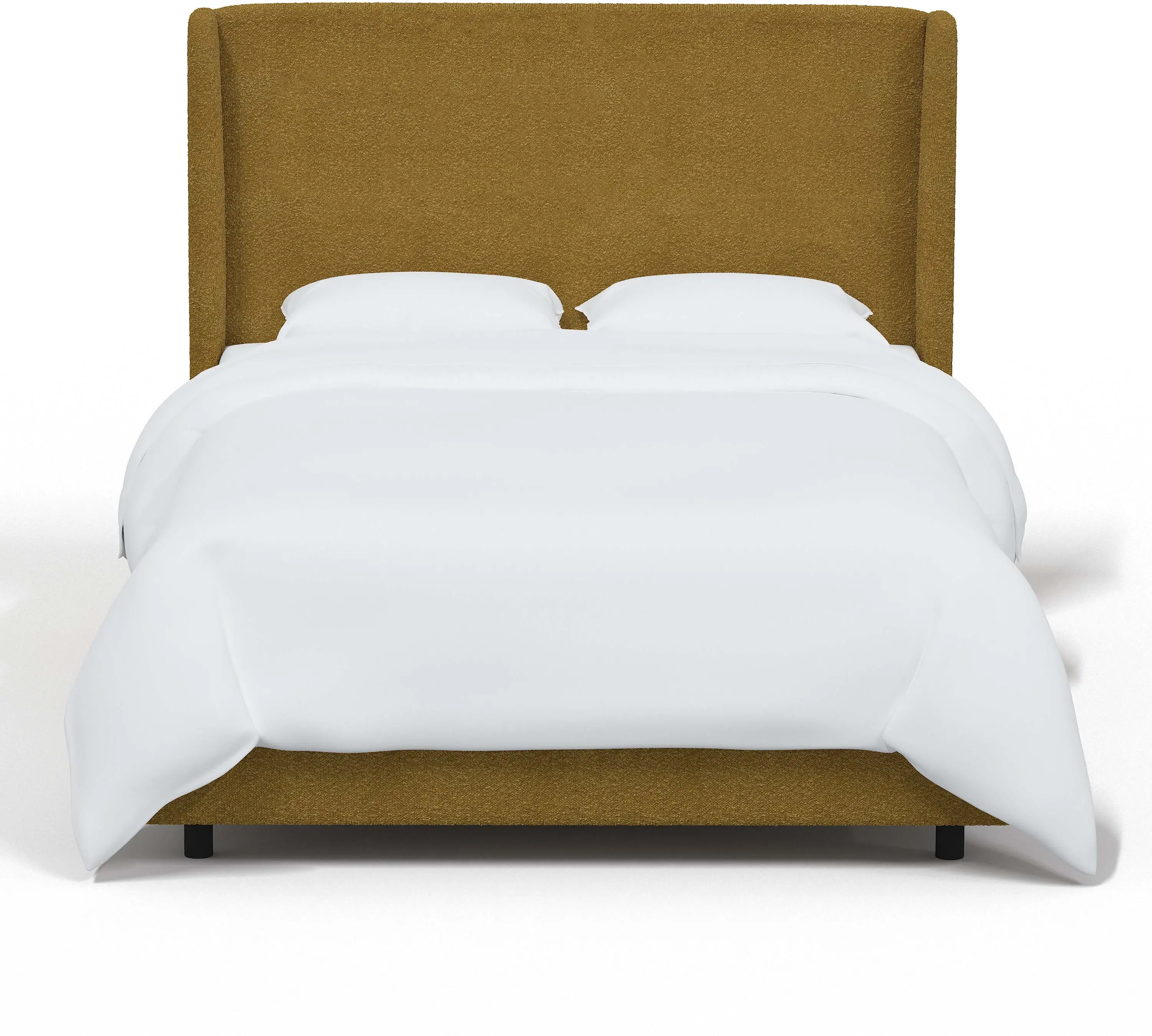 430BEDCPNOCH Sasha Bouclé Ochre Curved Wingback Twin Bed - Skyline Furniture-2